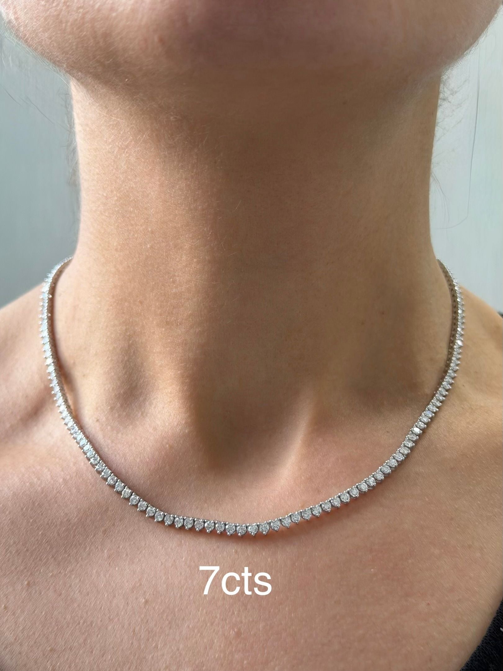 Lab Grown 3 Prong Tennis Necklace