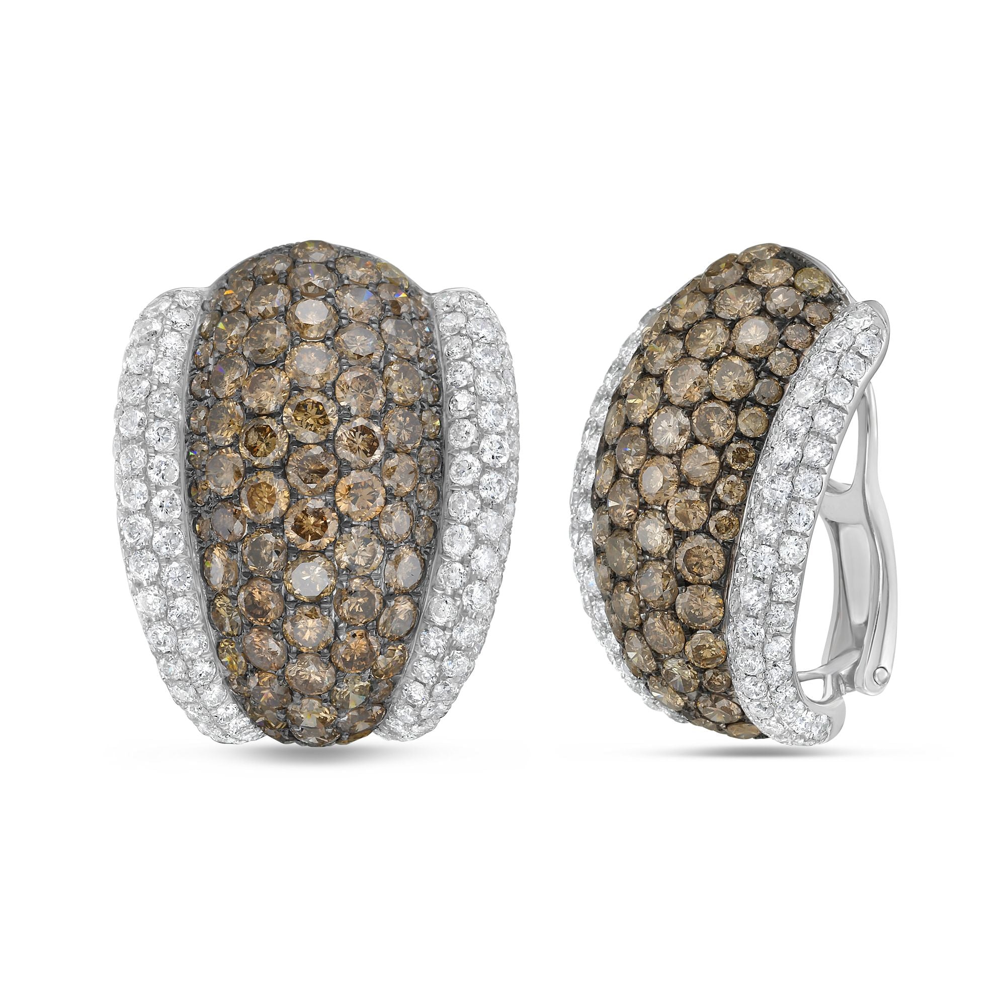 Champagne Diamond Huggie Earrings