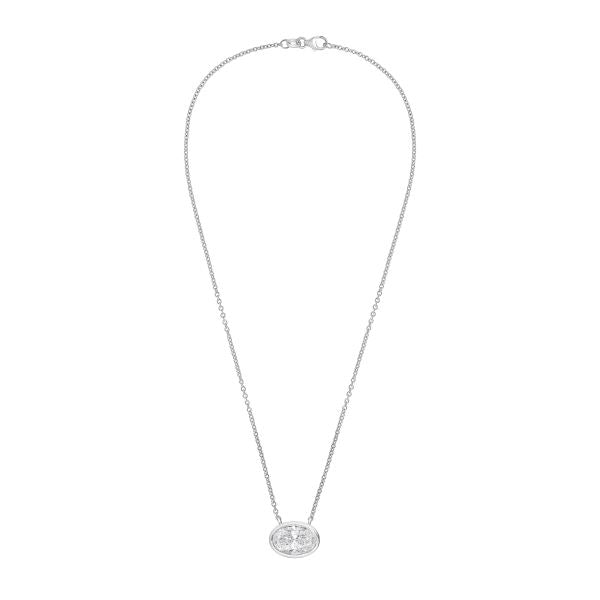 Lab Grown Oval Bezel Pendant