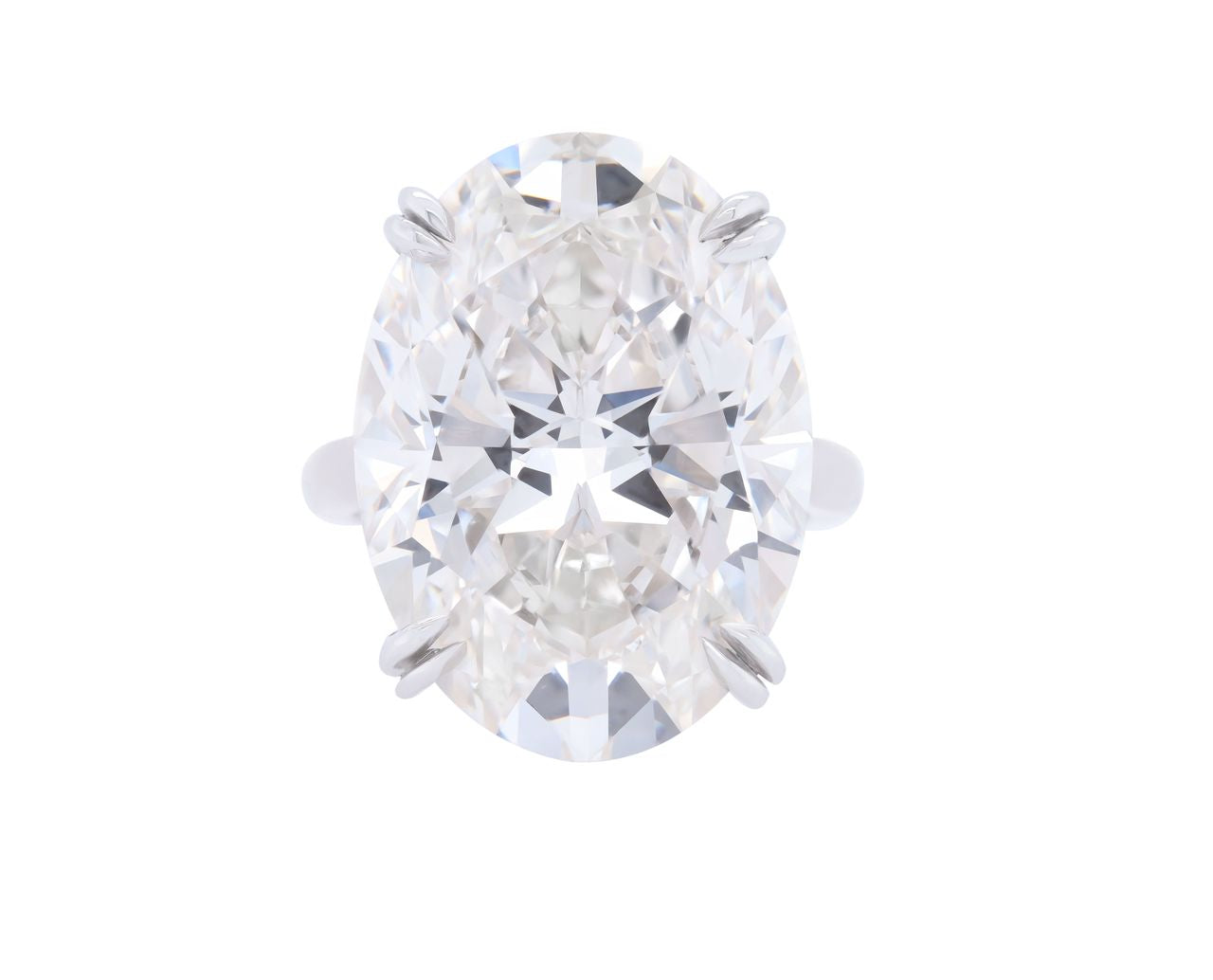 23.88ct Centered Oval Cut Diamond Engagement Ring