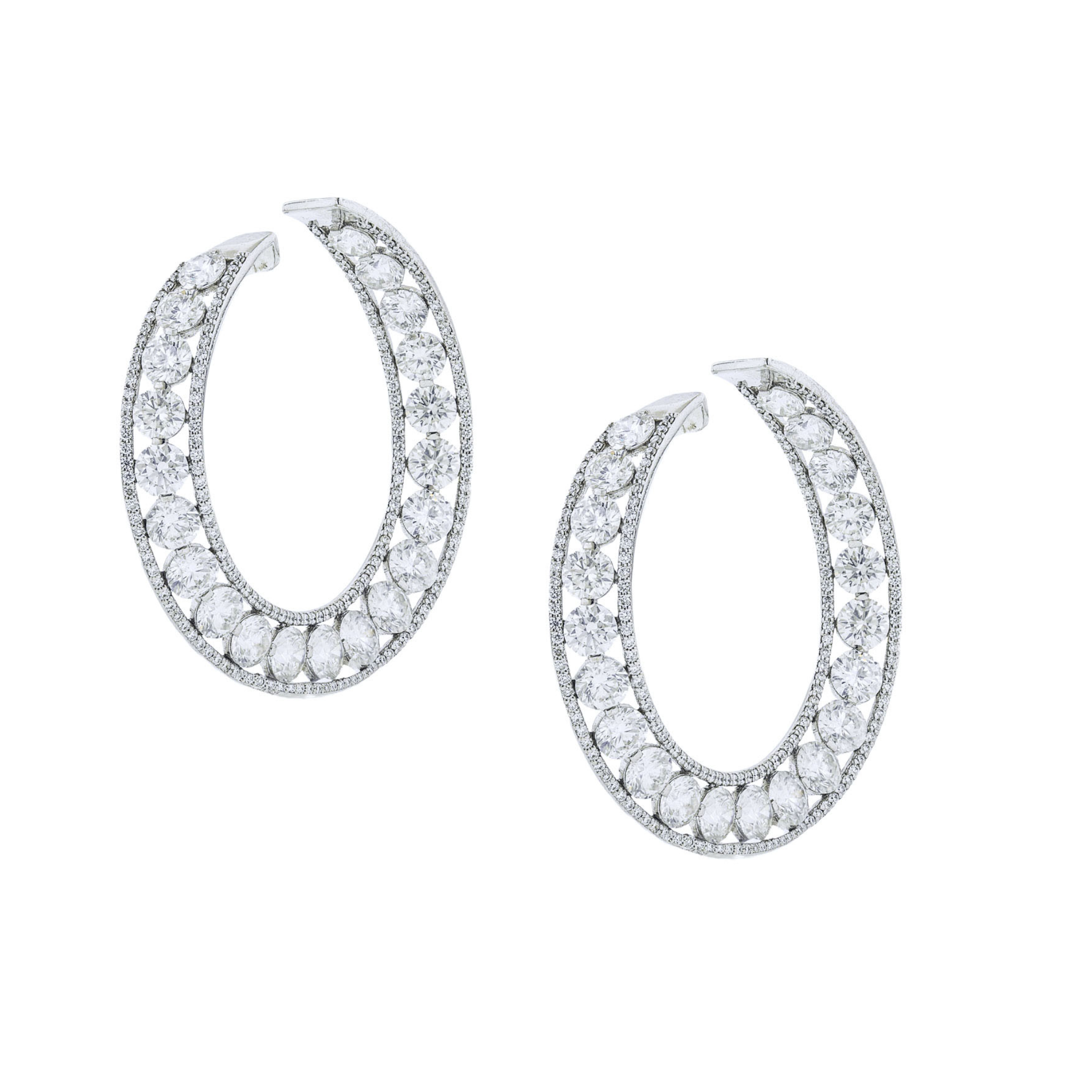 diamond hoop earrings white gold