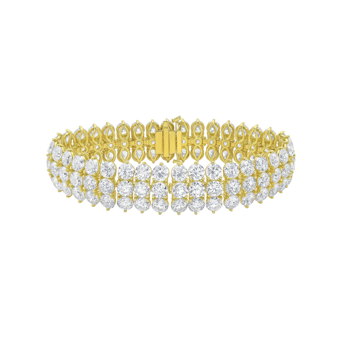 Triple Row Diamond Bracelet