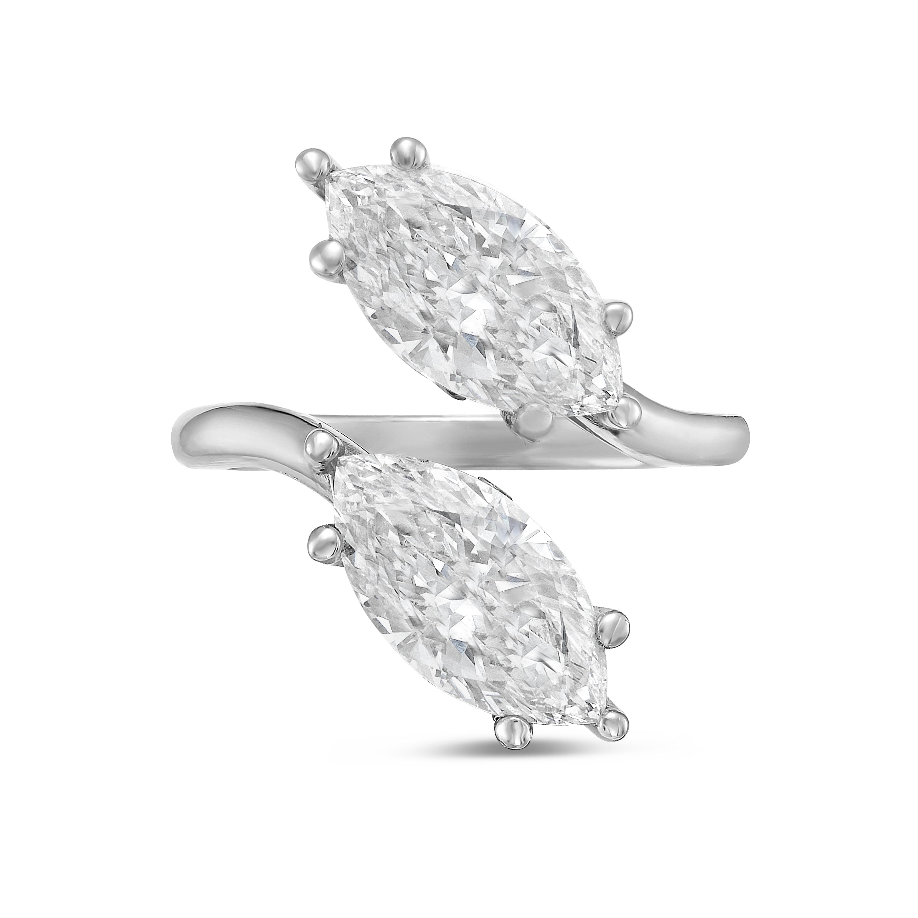 Lab Grown Two Marquise Diamond Ring