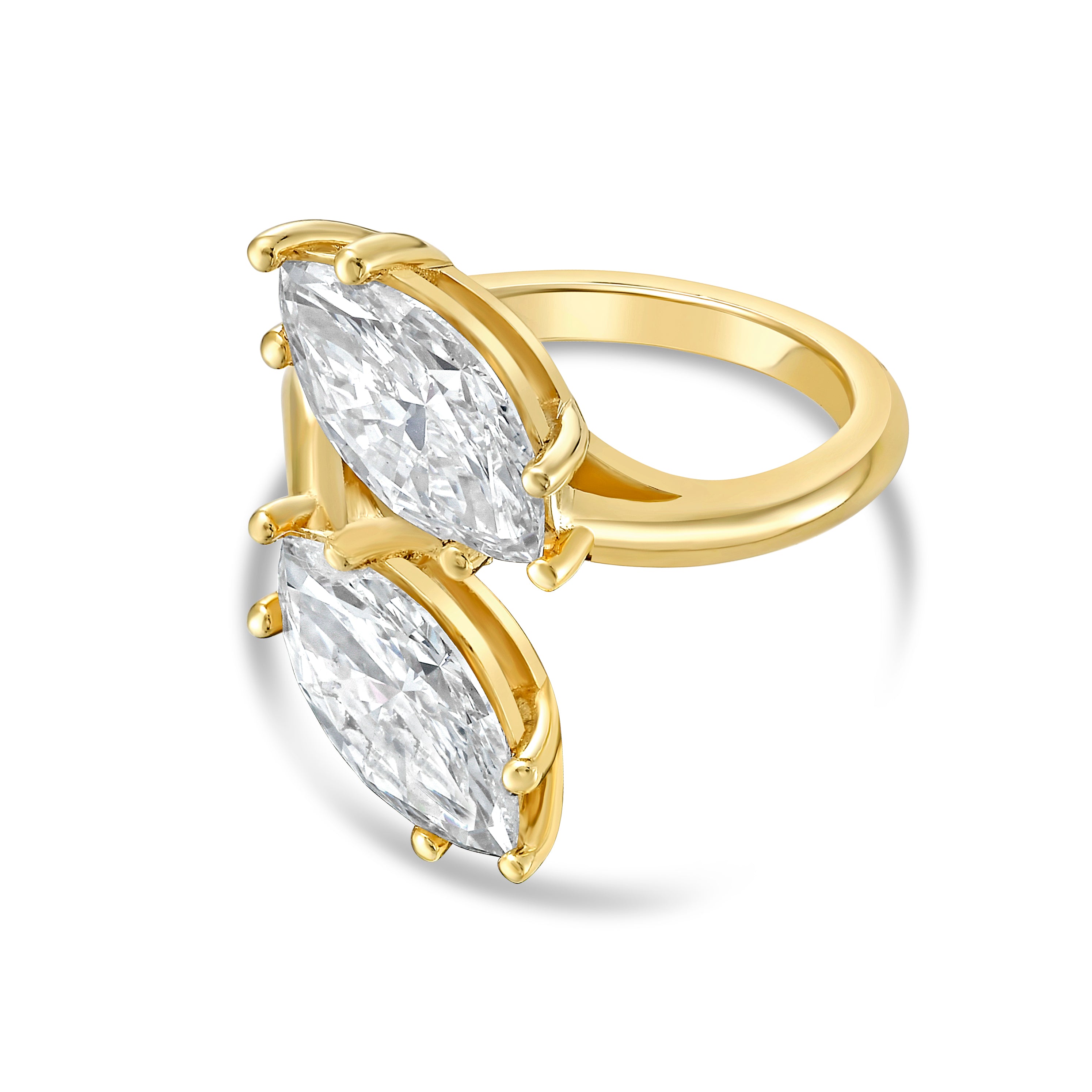 Lab Grown Two Marquise Diamond Ring