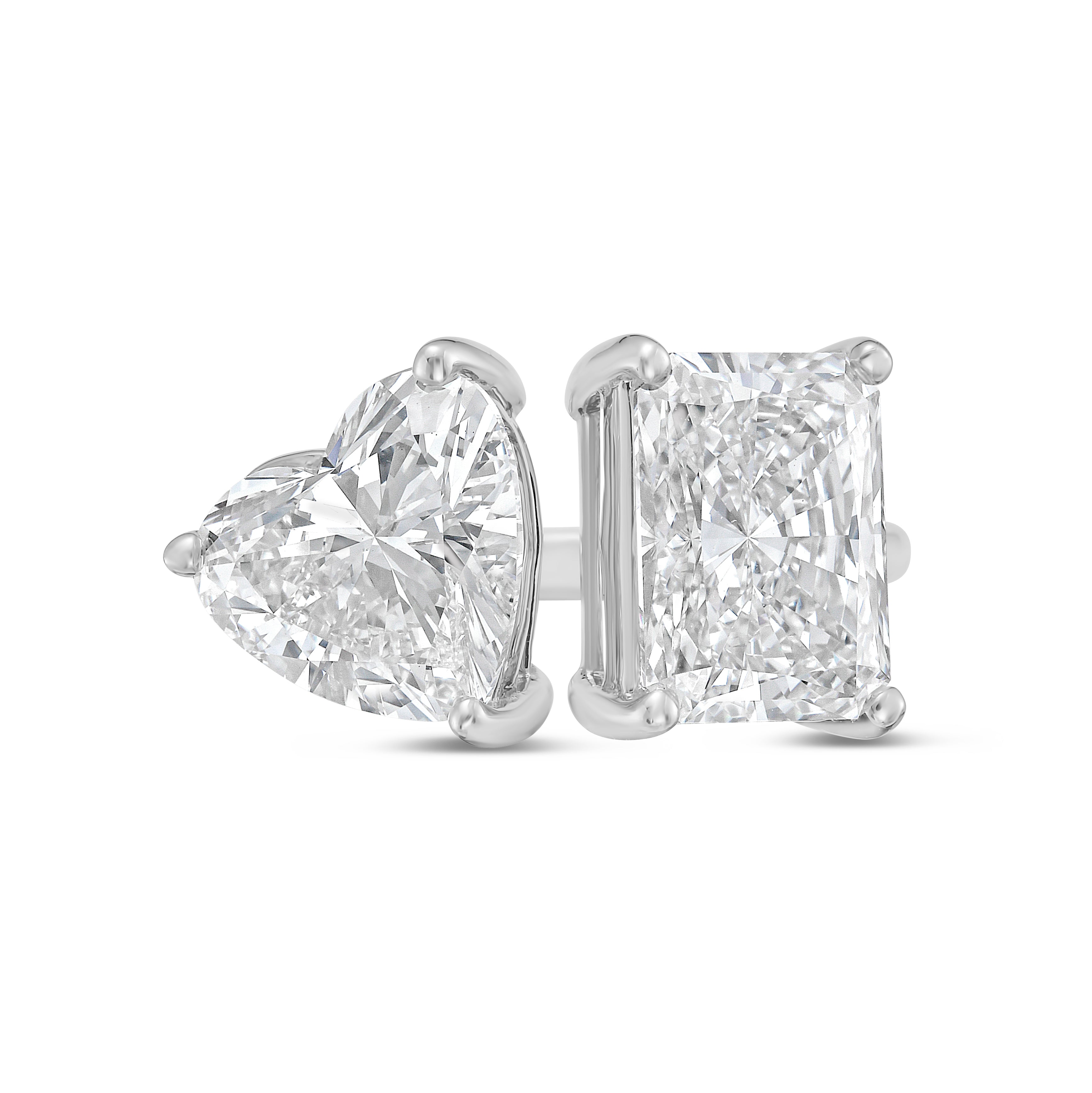 Lab Grown Heart And Radiant Diamond Ring