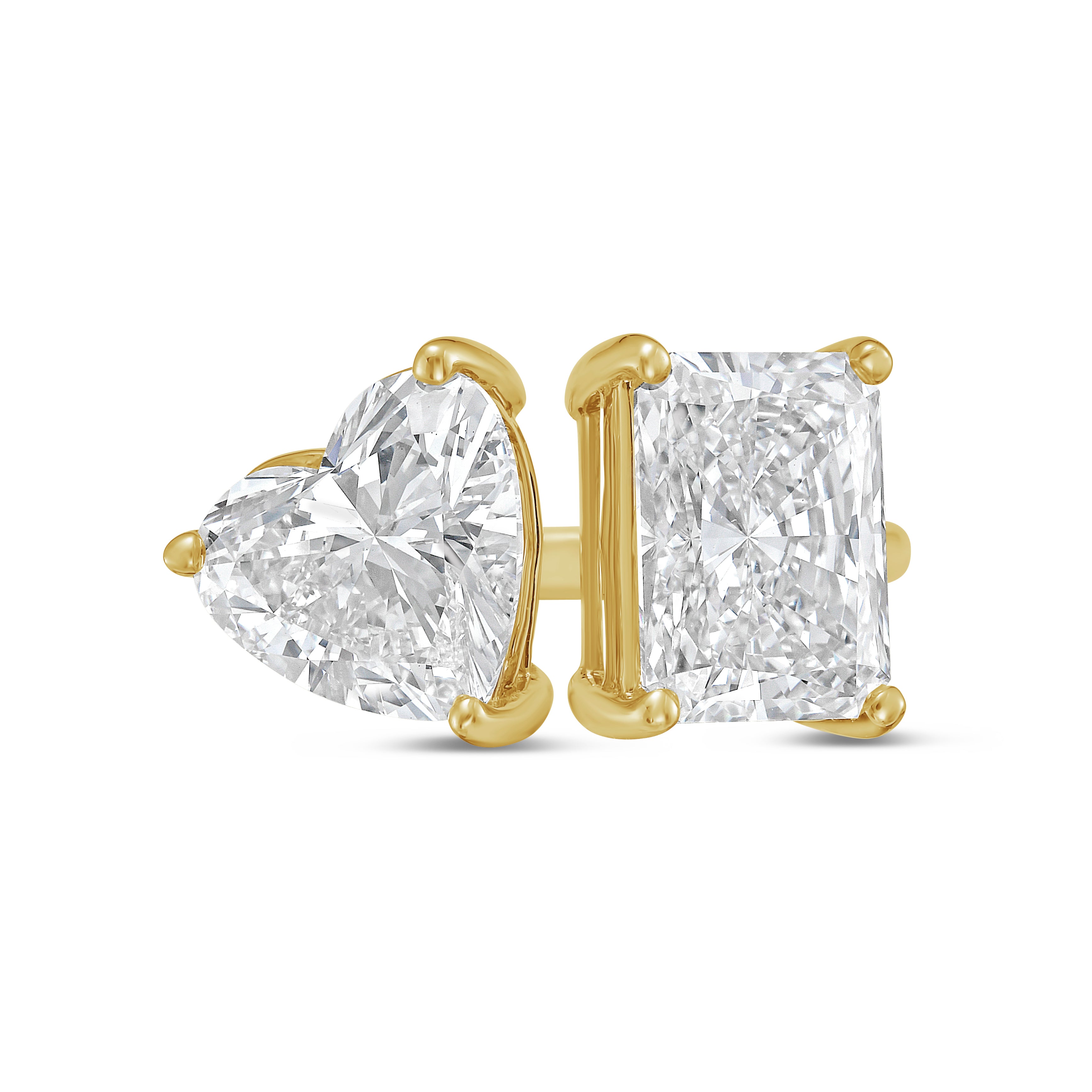 Lab Grown Heart And Radiant Diamond Ring