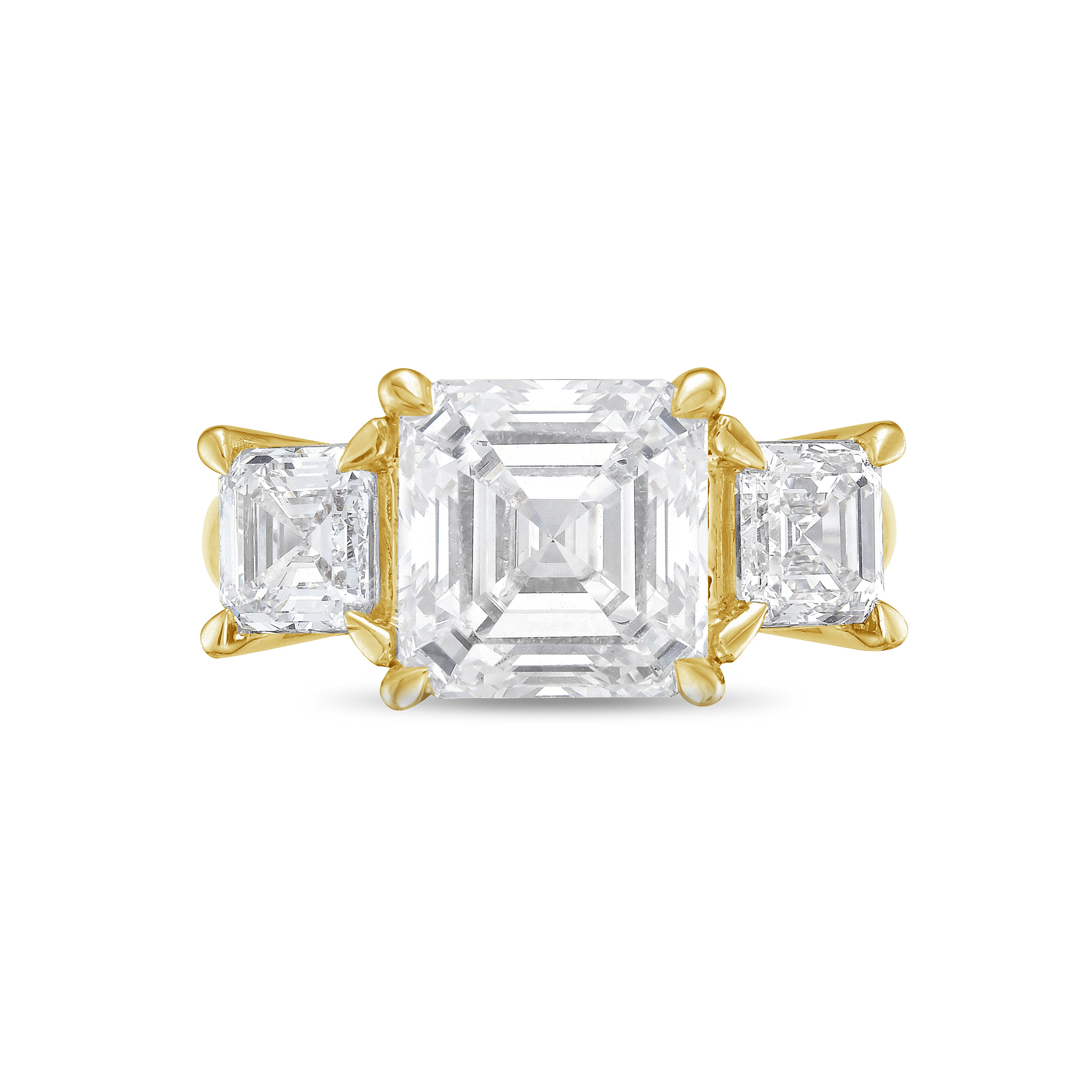 3 stone asscher cut ring