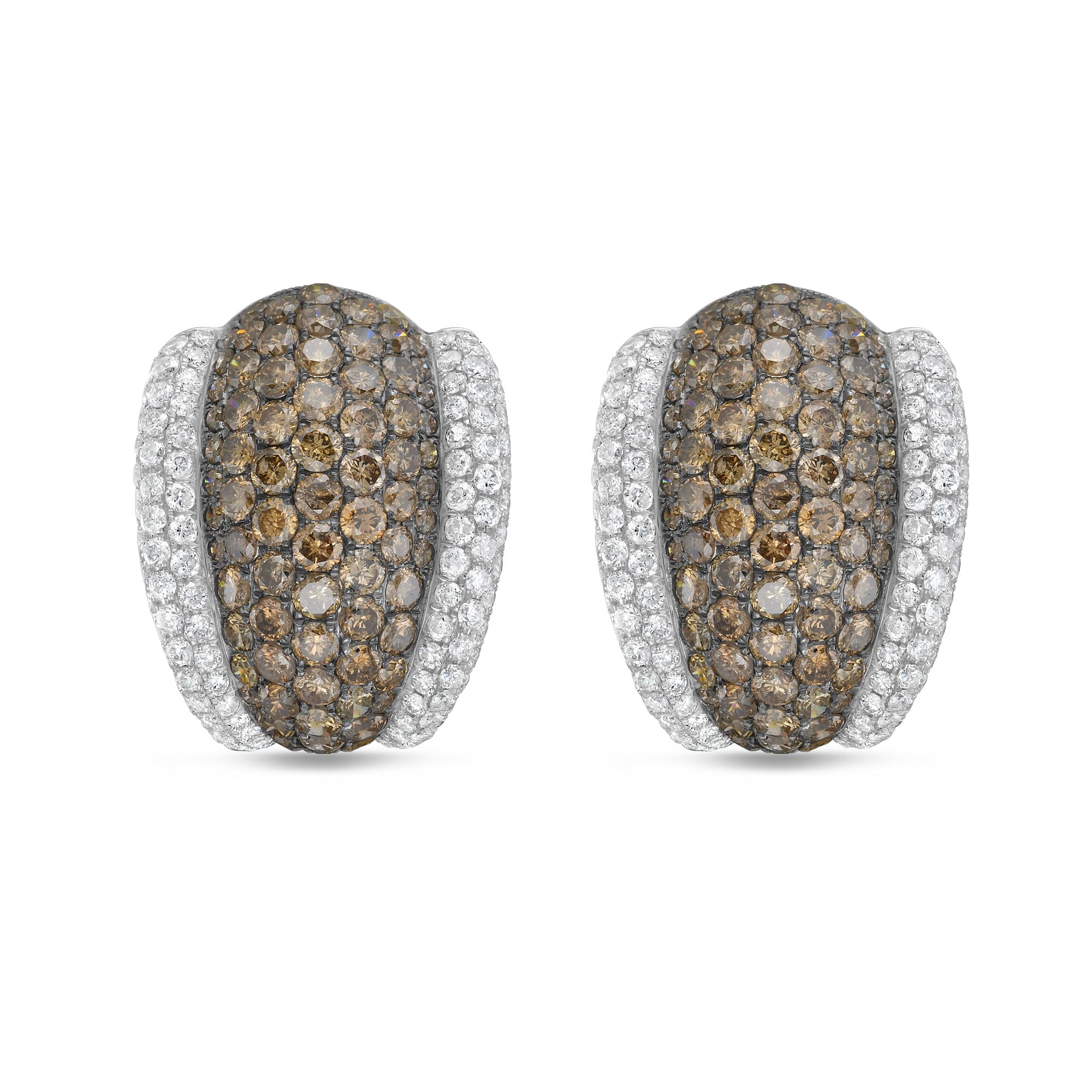 Champagne Diamond Huggie Earrings