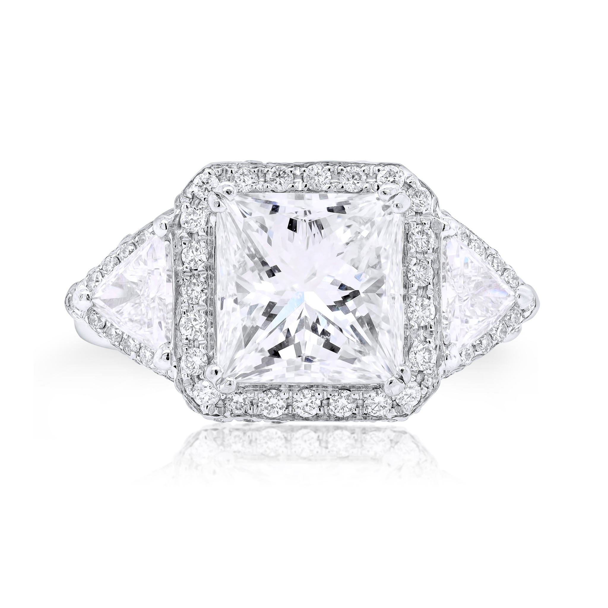 4.01ct Three-Stone Halo Princess Diamond Ring.jpg