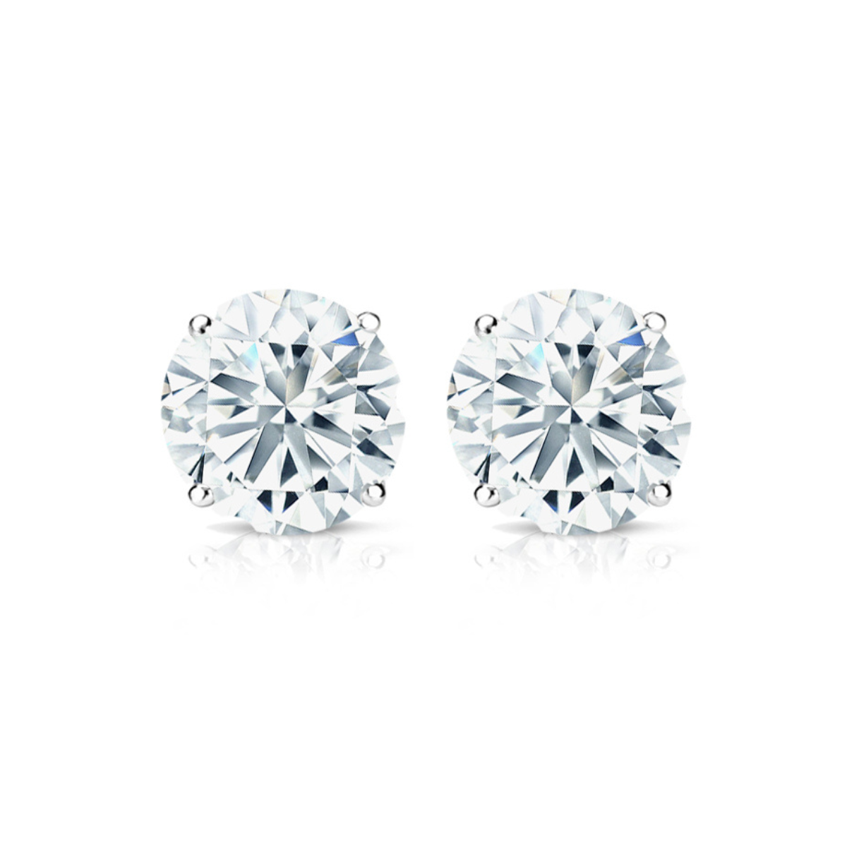 4.09ct Round Diamond Stud Earrings