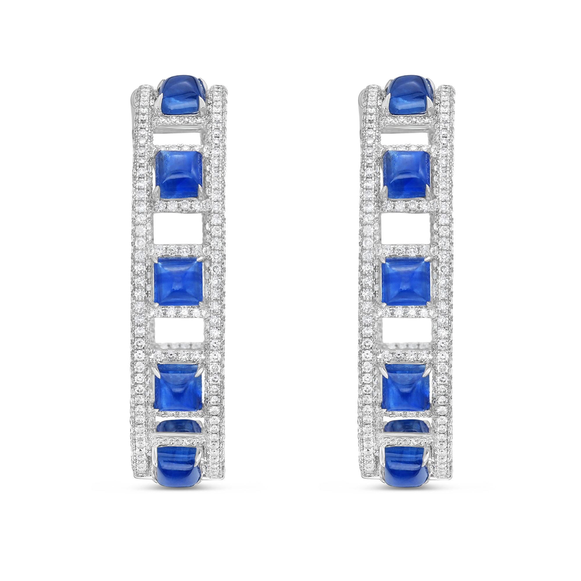 Blue Sapphire Hoops