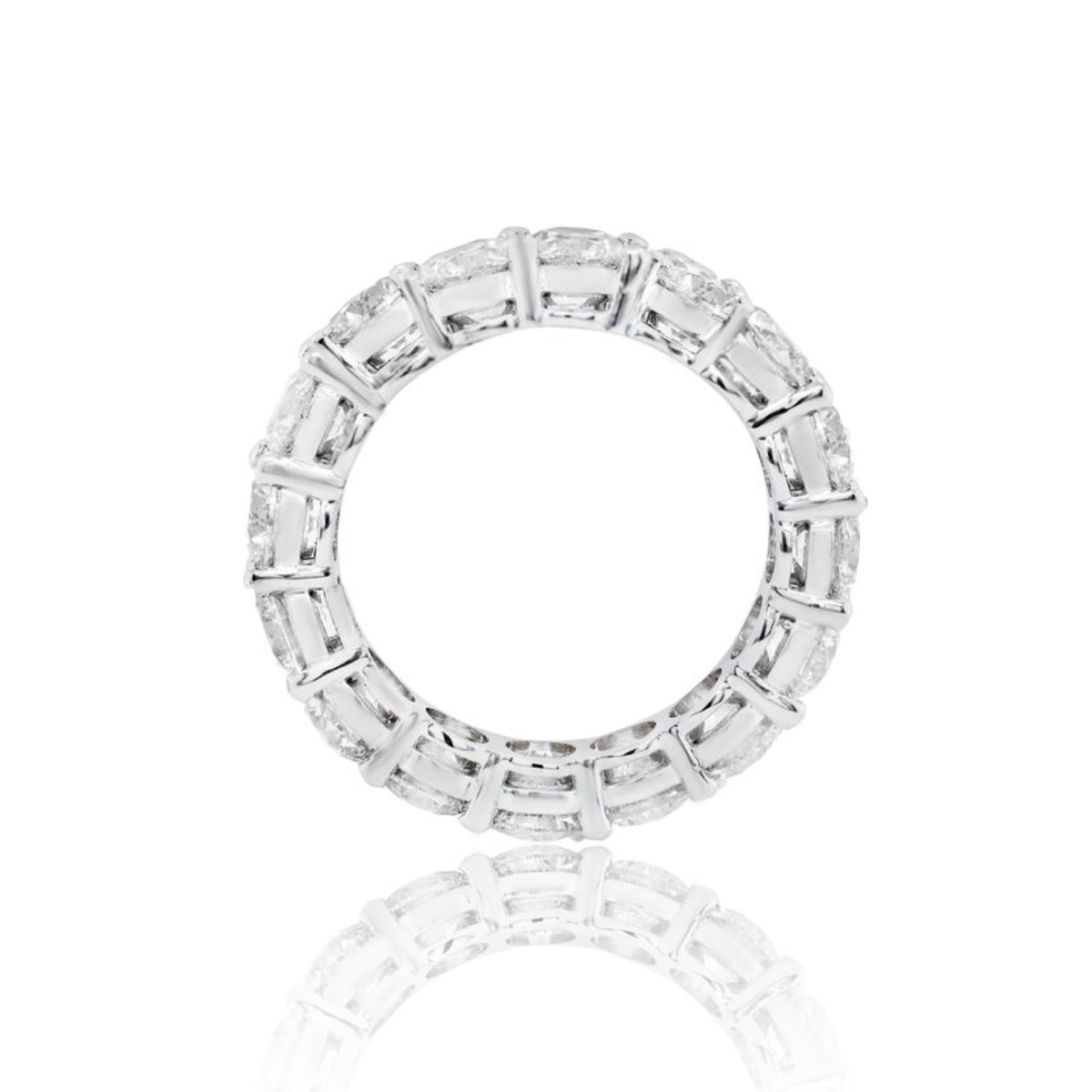 5ct round cut diamond eternity band in 18kt white gold