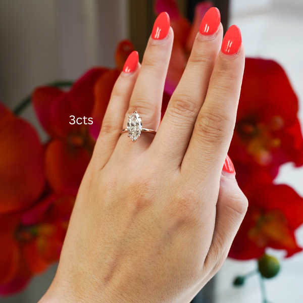 Lab Grown Marquise Diamond Solitaire Ring