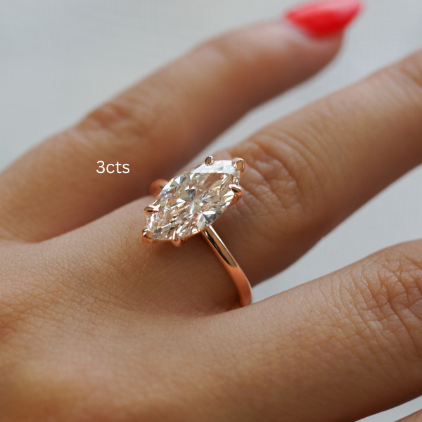 Lab Grown Marquise Diamond Solitaire Ring