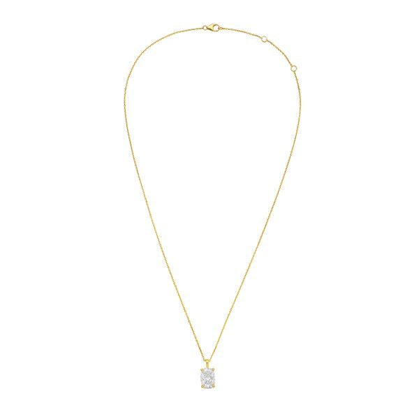 Lab Grown Cushion Diamond North South Pendant