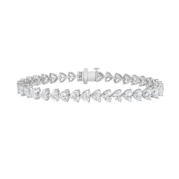Lab Grown Heart Diamond Tennis Bracelet