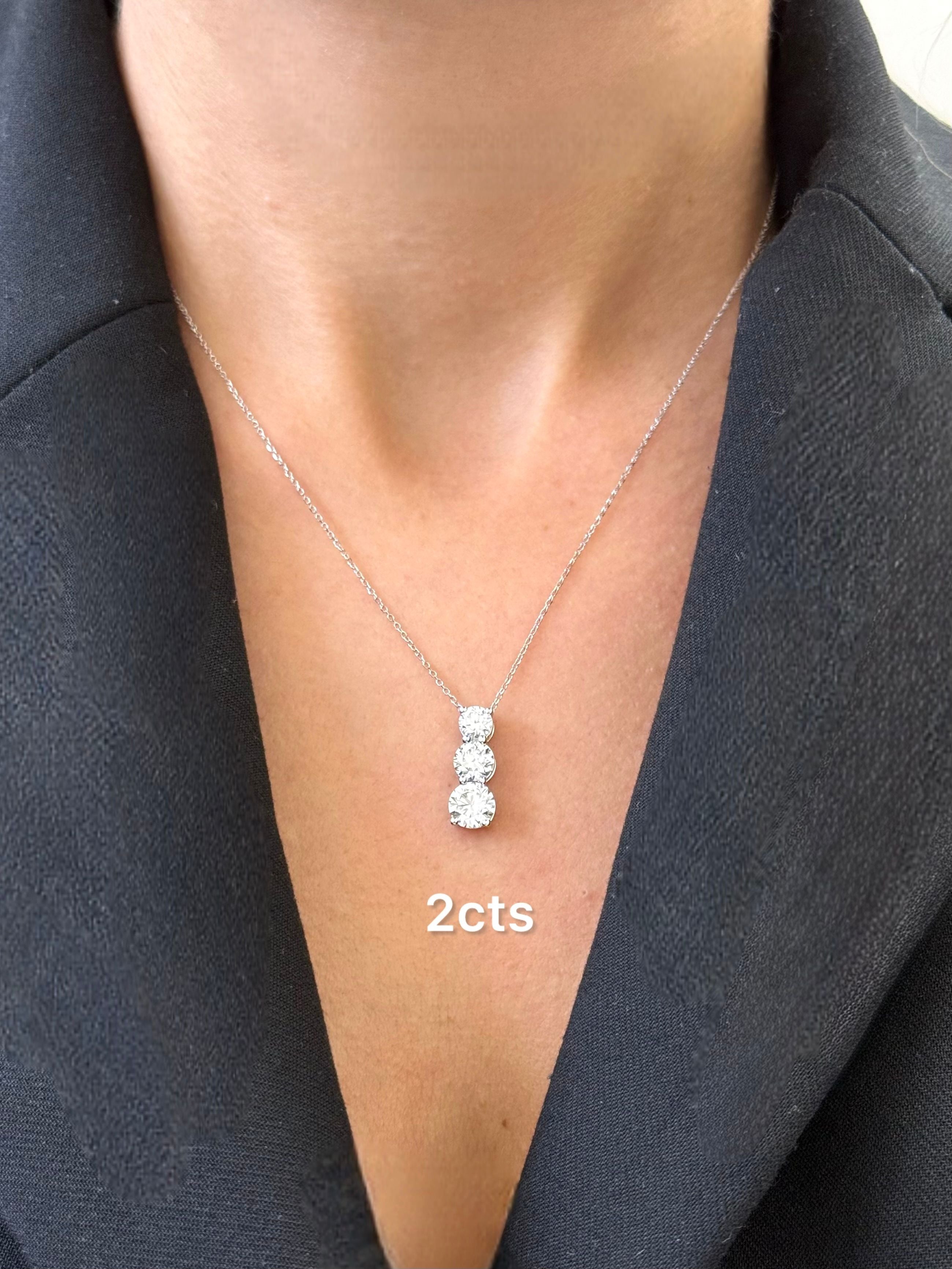 Lab Grown Past Present Future Diamond Pendant