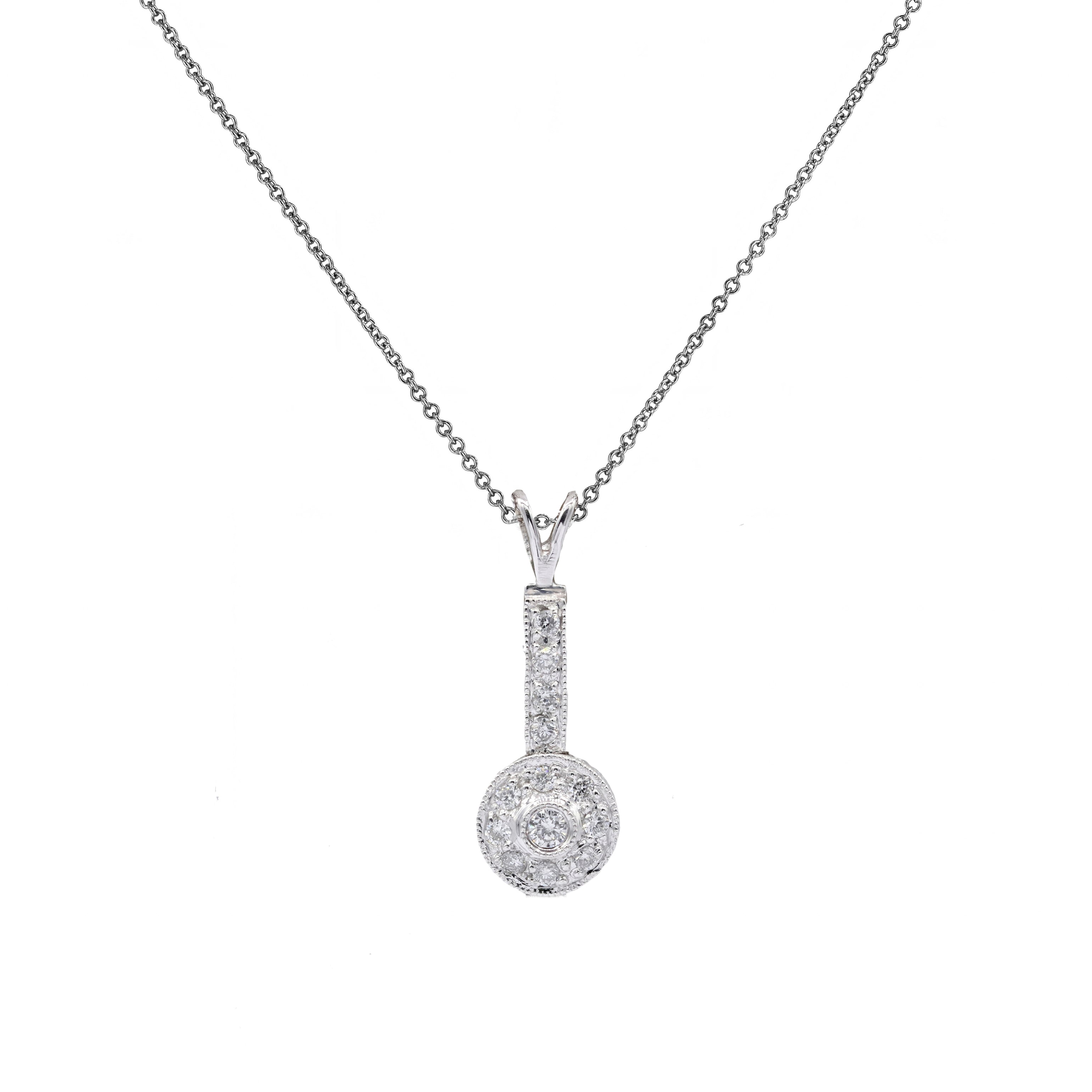 1 carat diamond halo pendant