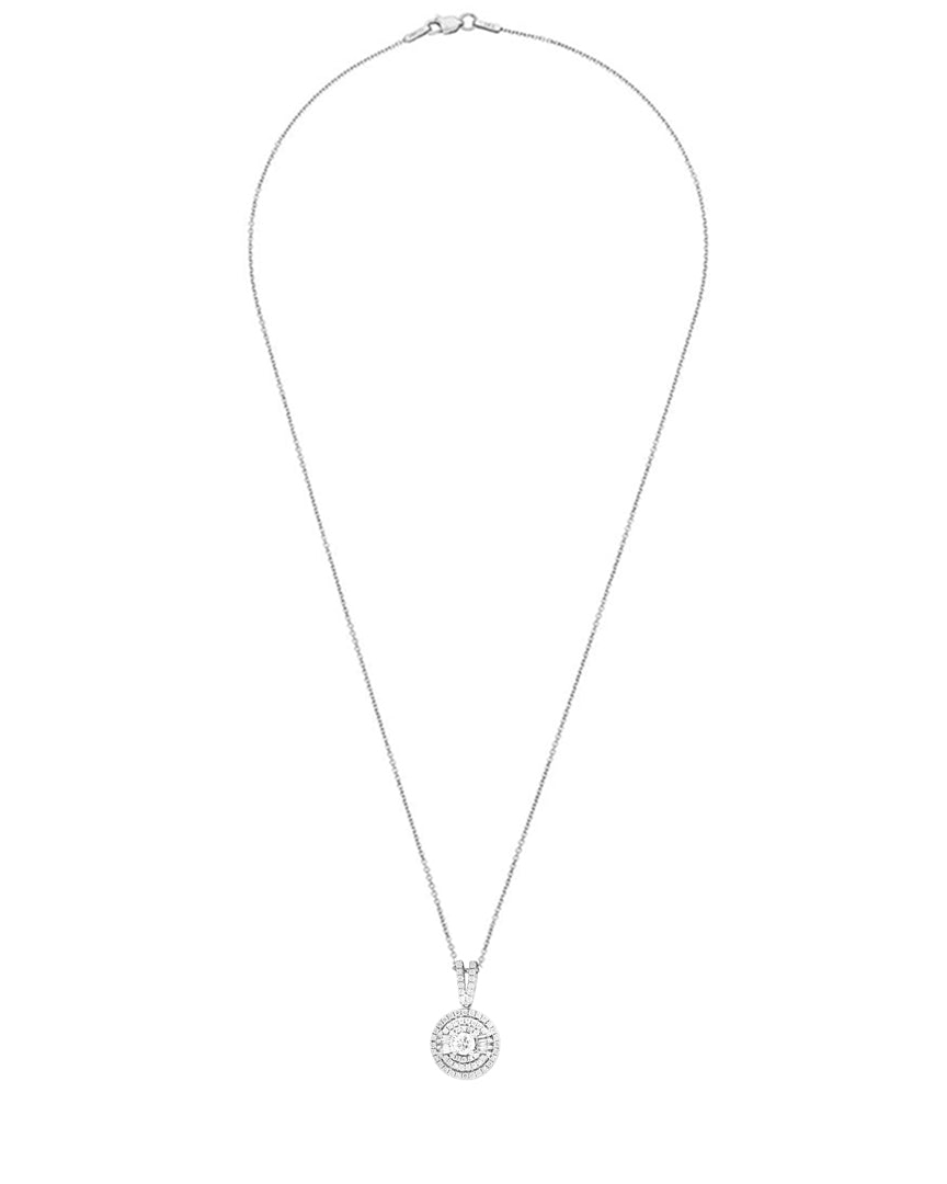 Round Diamond Double Halo Pendant