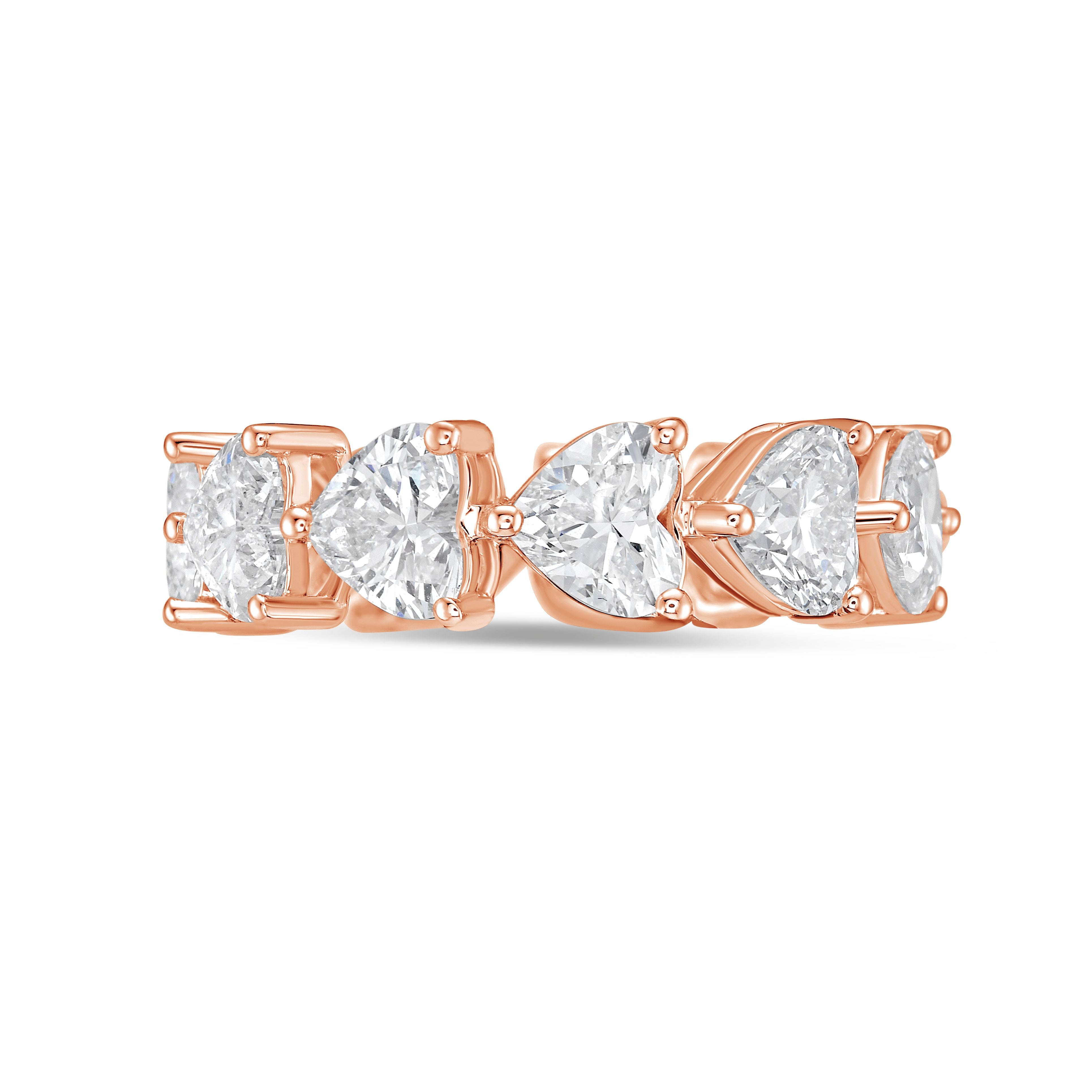 Lab Grown Heart Eternity Band