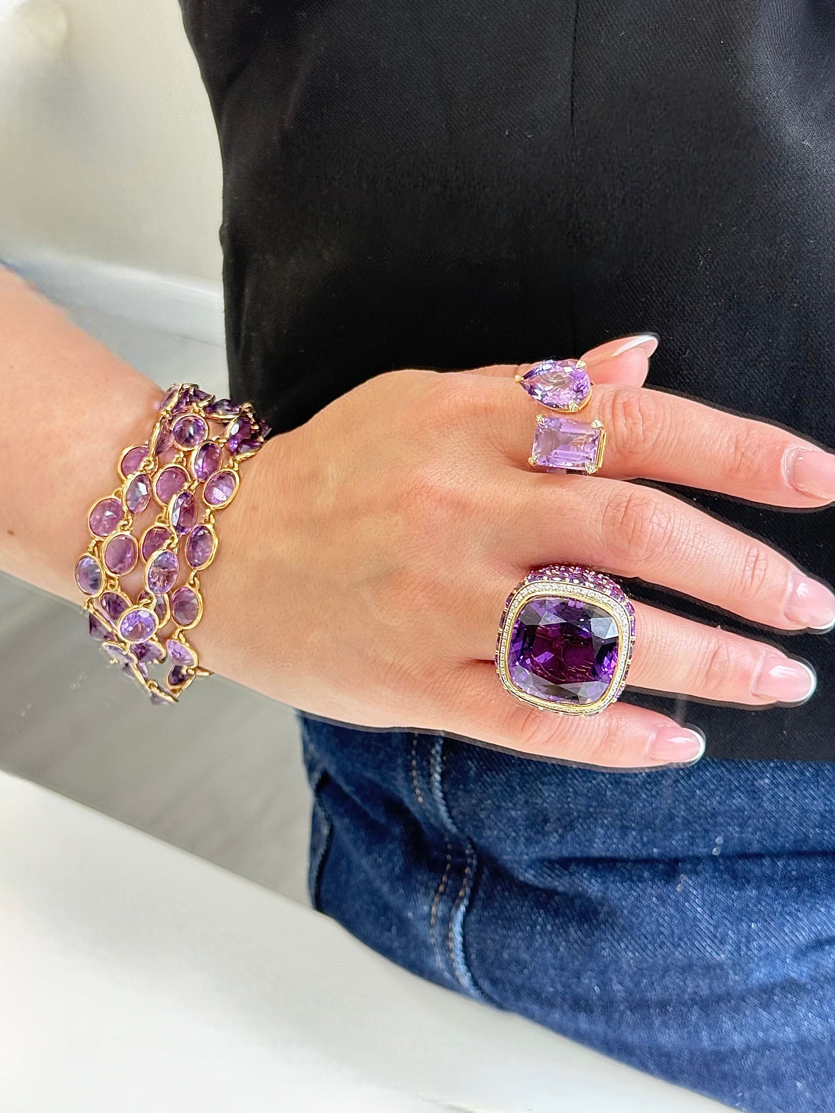 Amethyst & Diamond Cocktail Ring