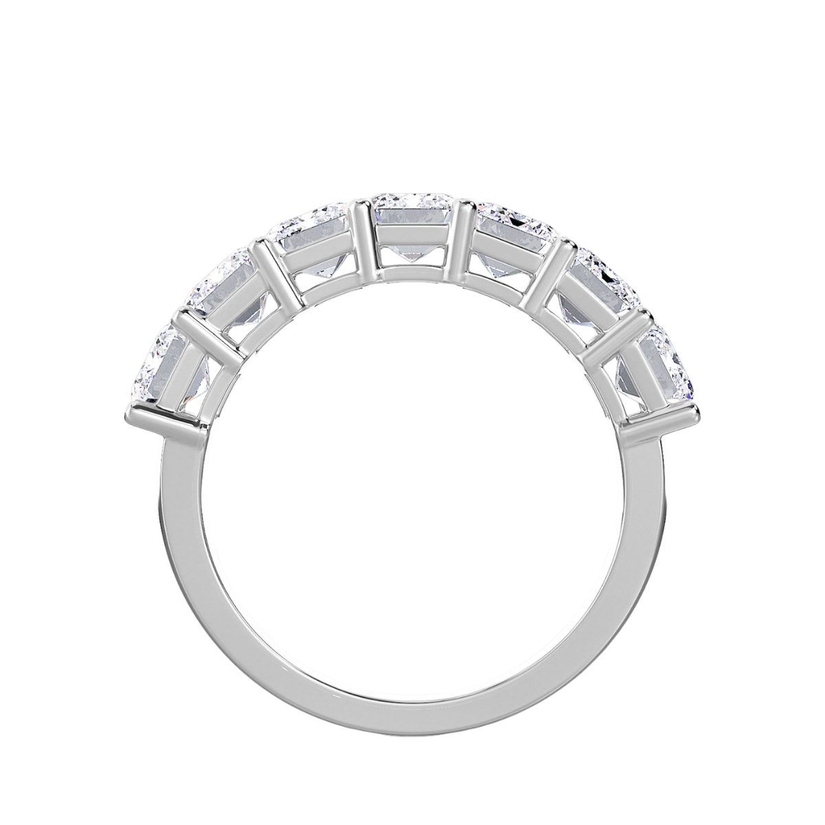 Lab Grown 7 Stone Emerald Diamond Band