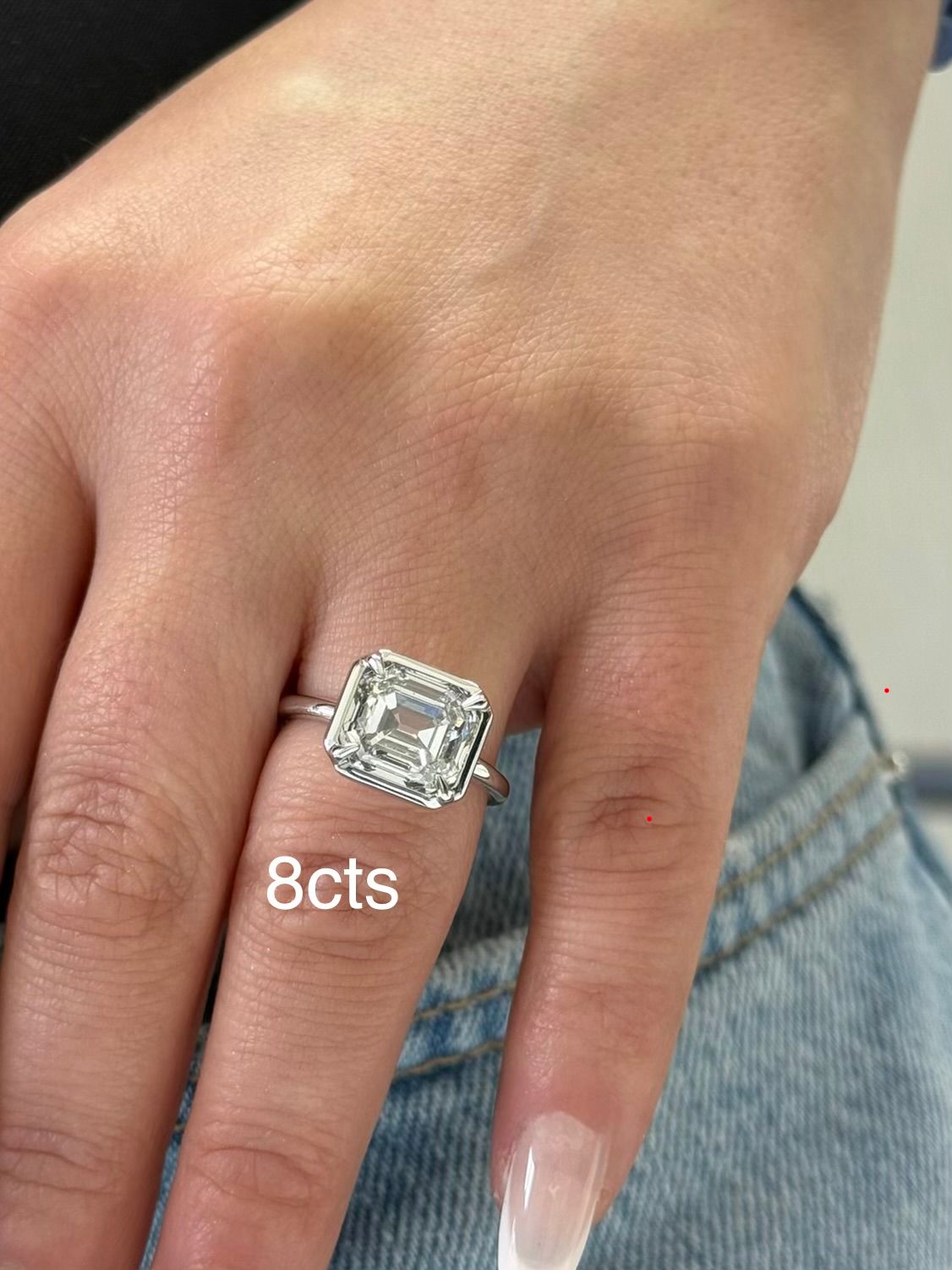 Lab Grown Asscher Diamond Bezel Ring
