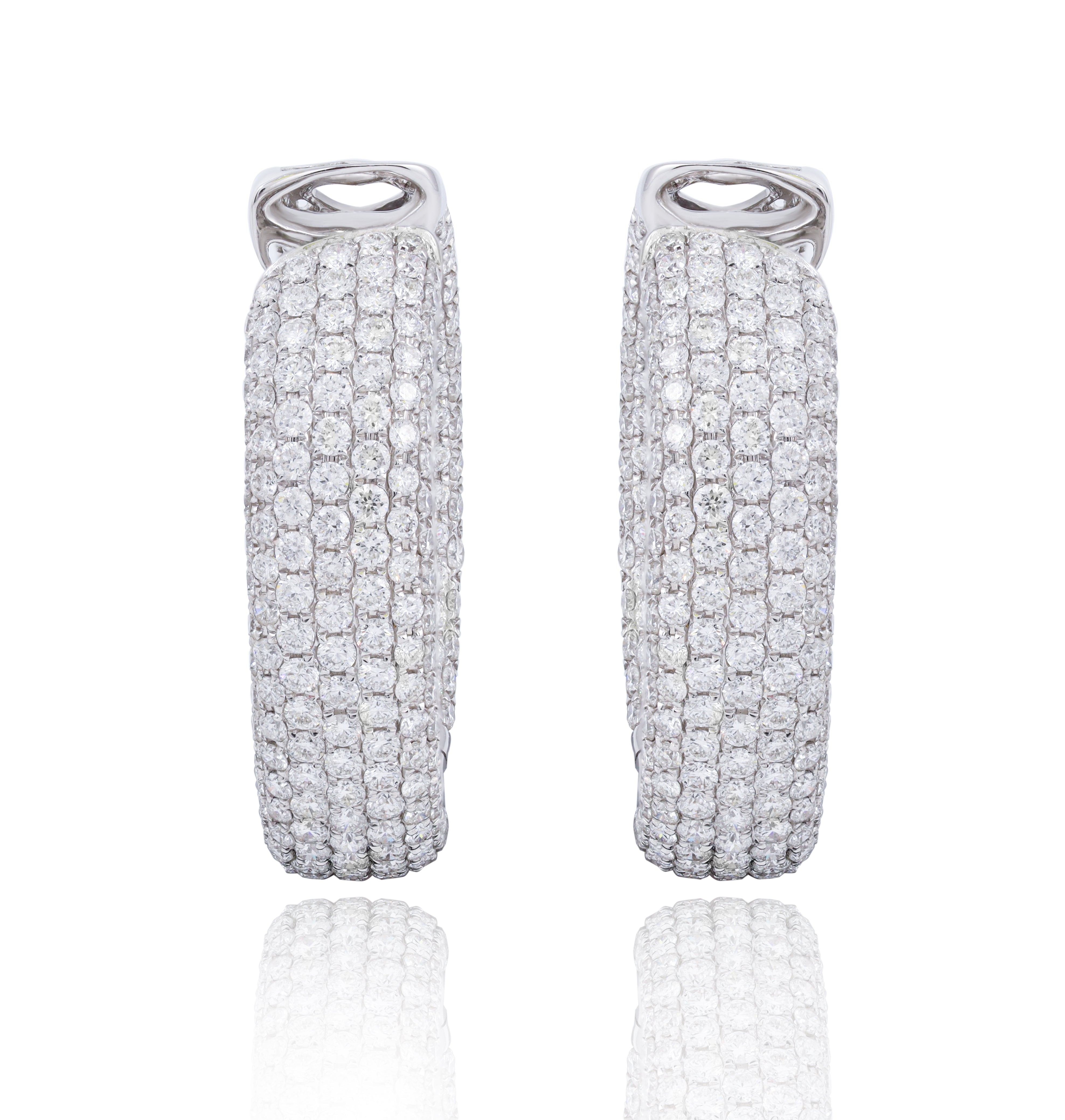7.50cts Micro Pave Diamond Hoops