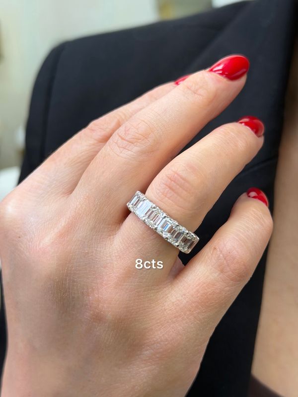 Lab Grown Emerald Eternity Band