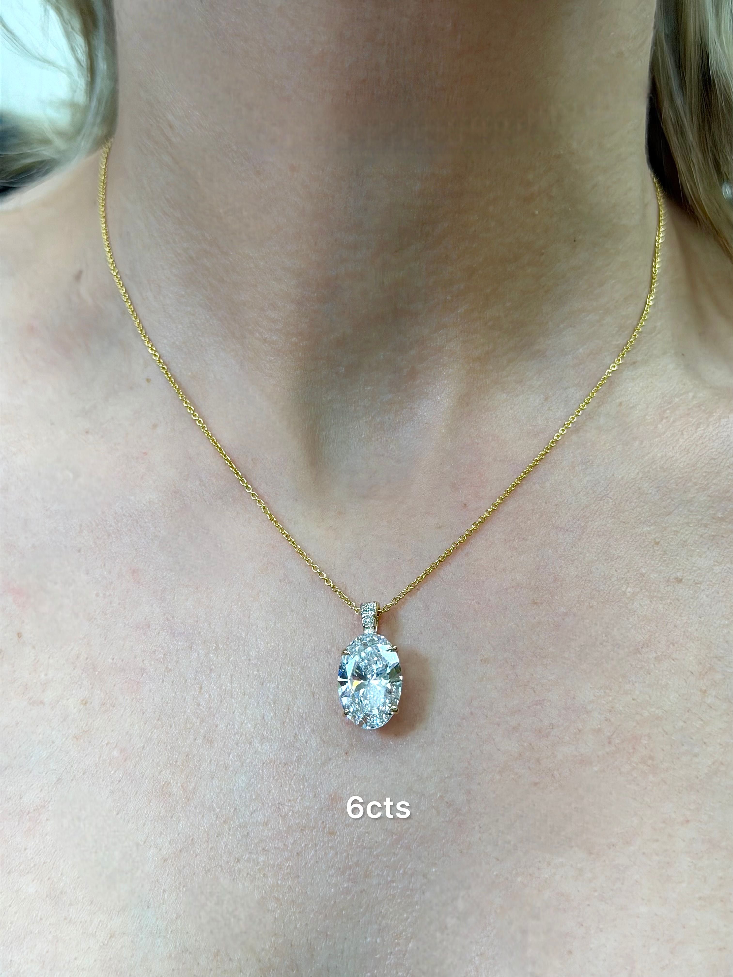 Lab Grown Oval Diamond Pendant