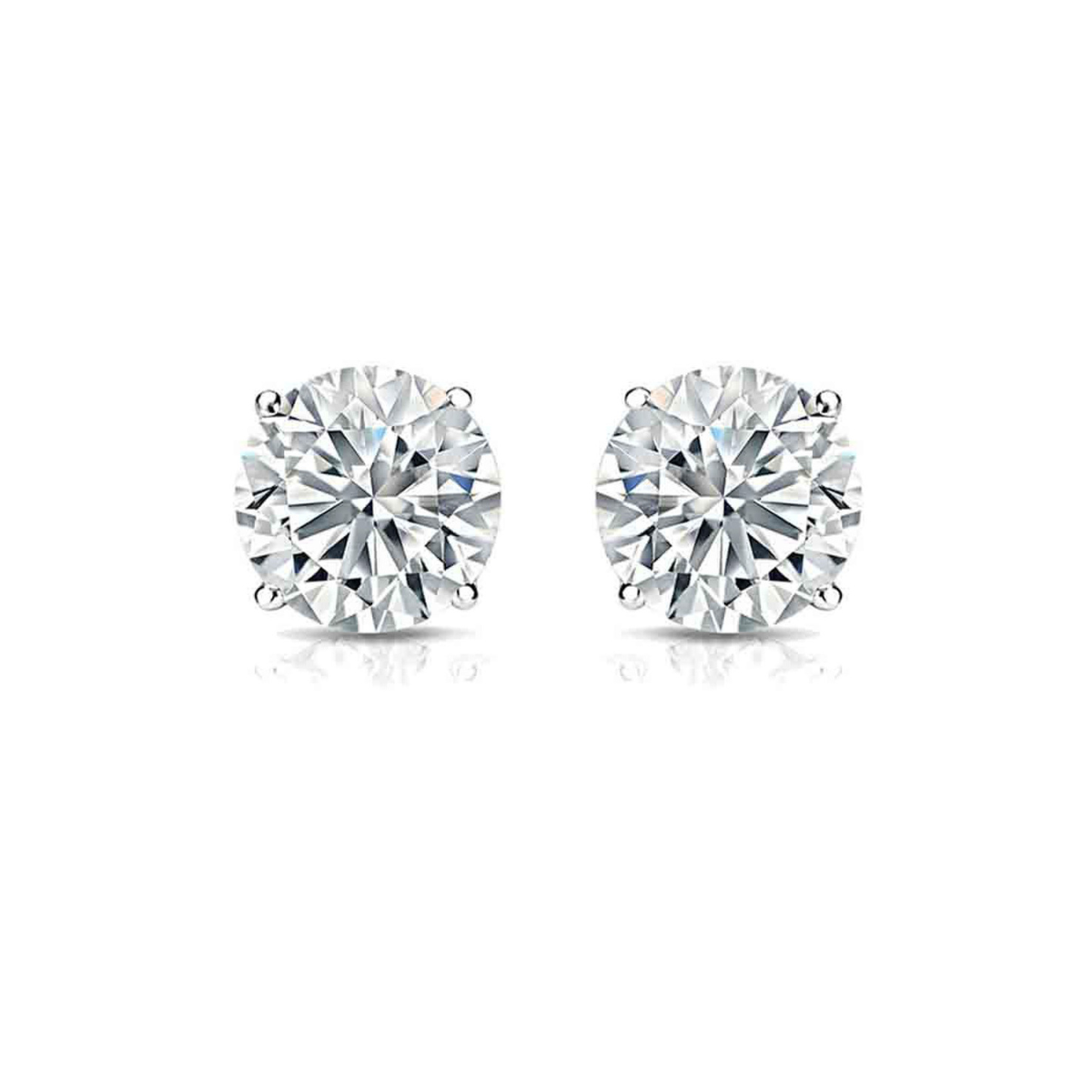 9.86ct Clarity-Enhanced Diamond Studs | 14kt White Gold