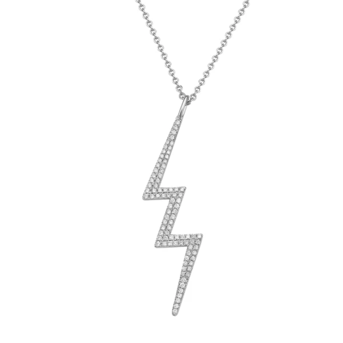 Diamond Pave Lighting Bolt Pendant