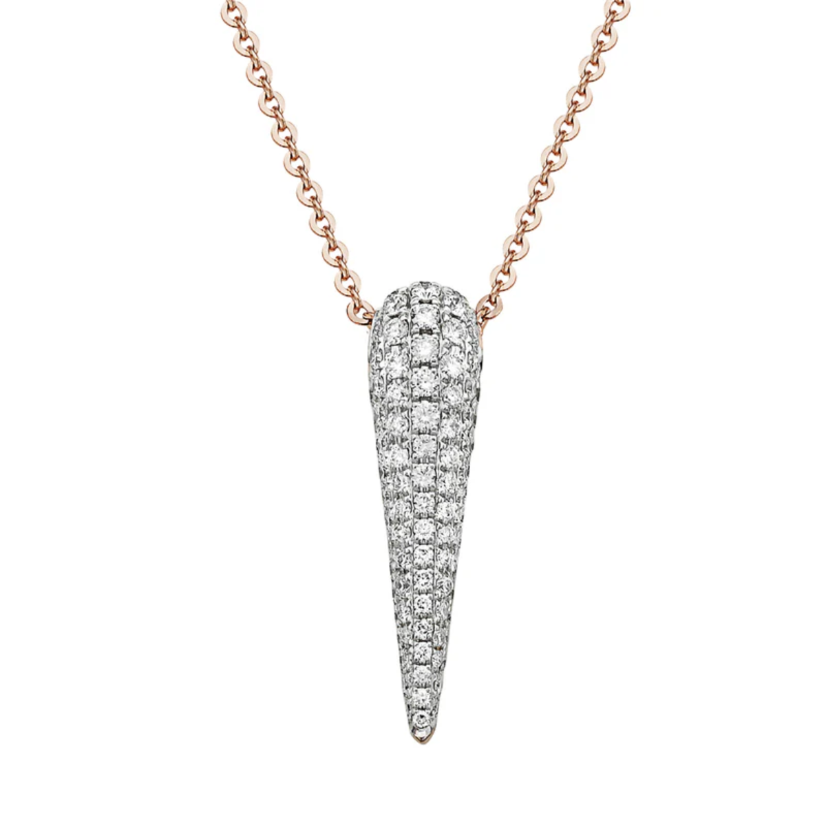 Pave Diamond Horn Pendant Necklace