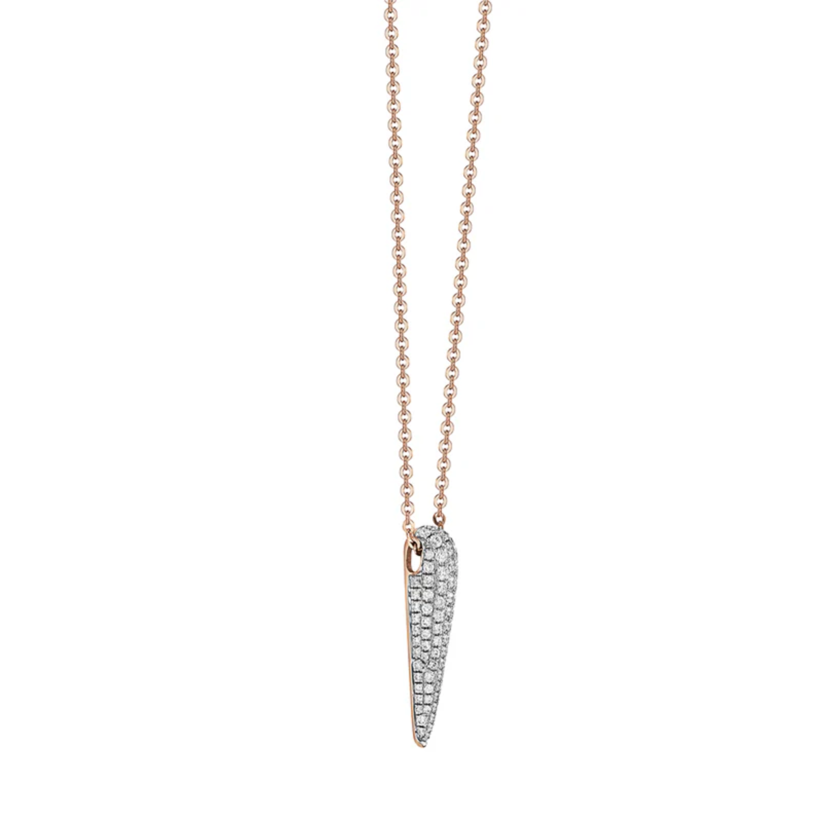 Pave Diamond Horn Pendant Necklace