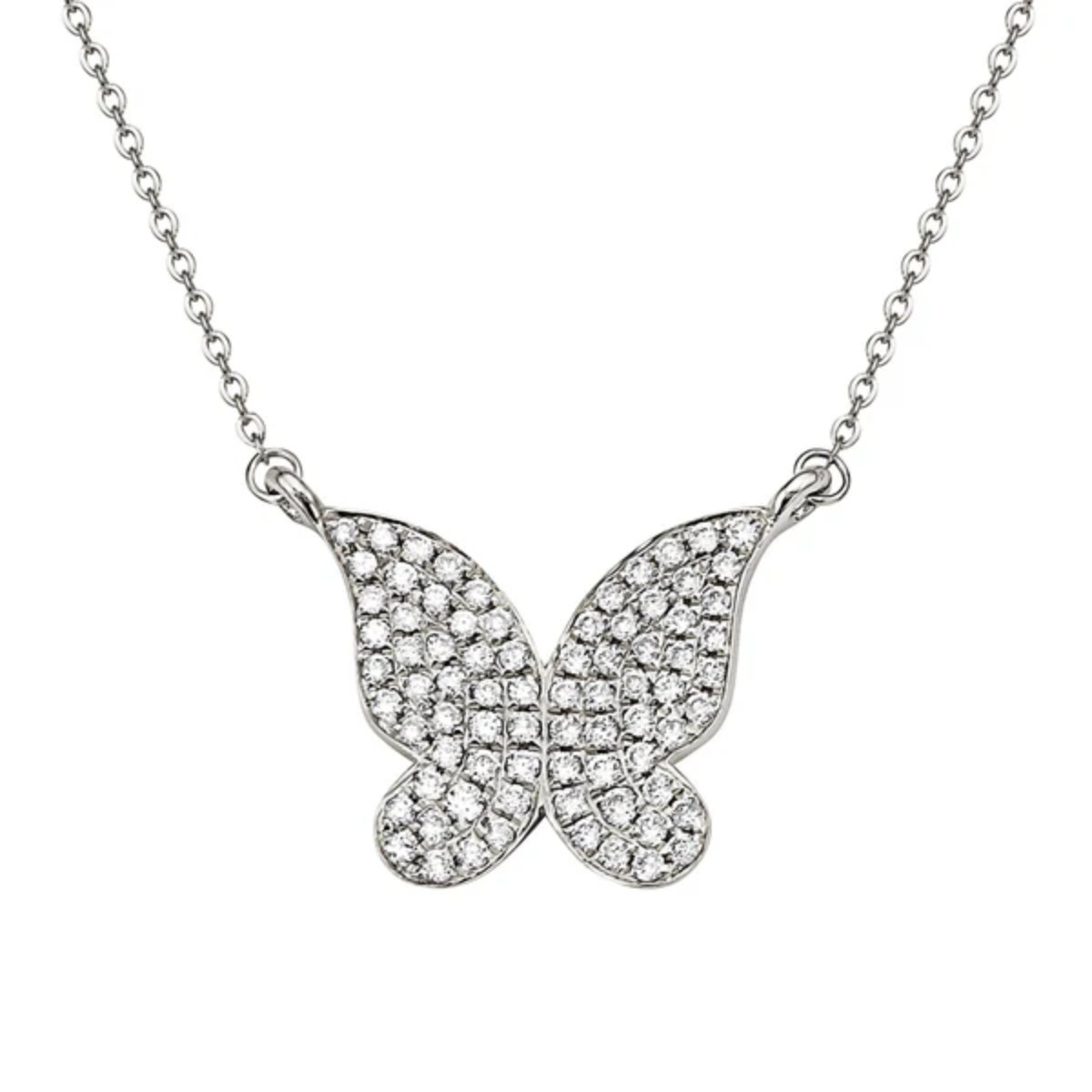 Pave Diamond Butterfly Pendant