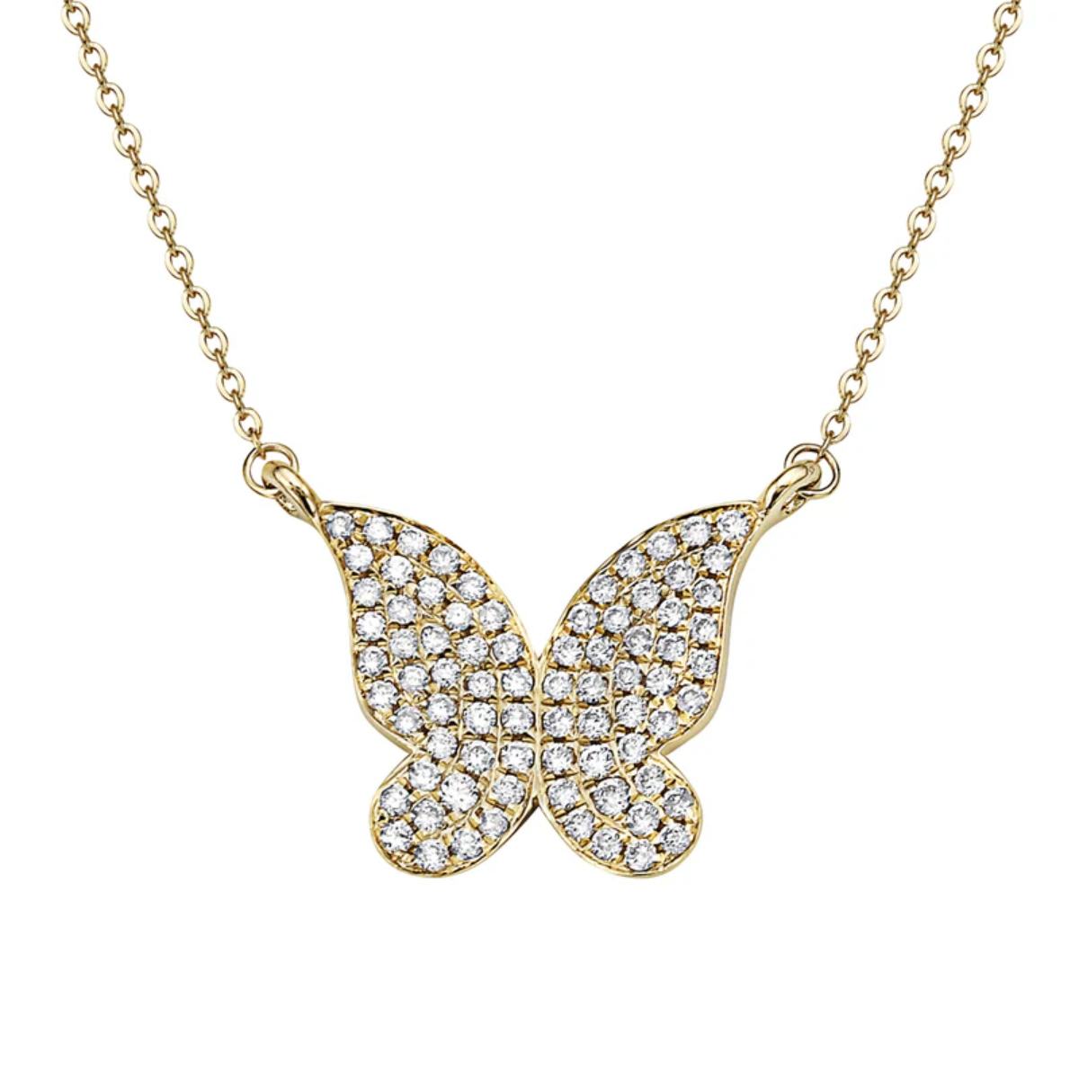 Pave Diamond Butterfly Pendant