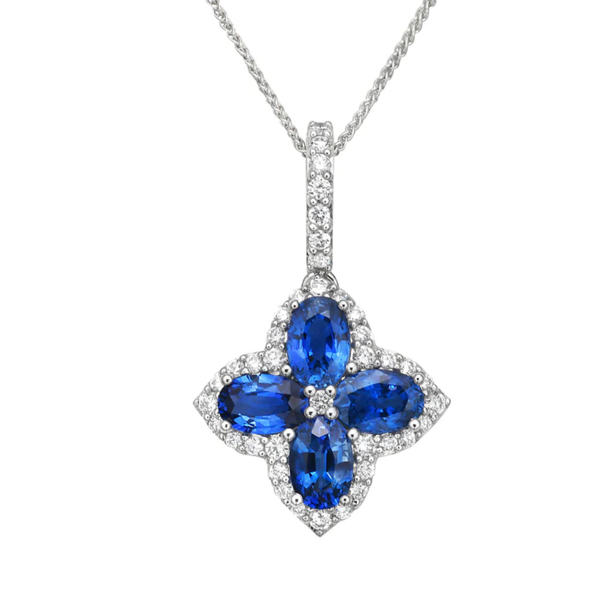 Diamond Sapphire Motif Pendant