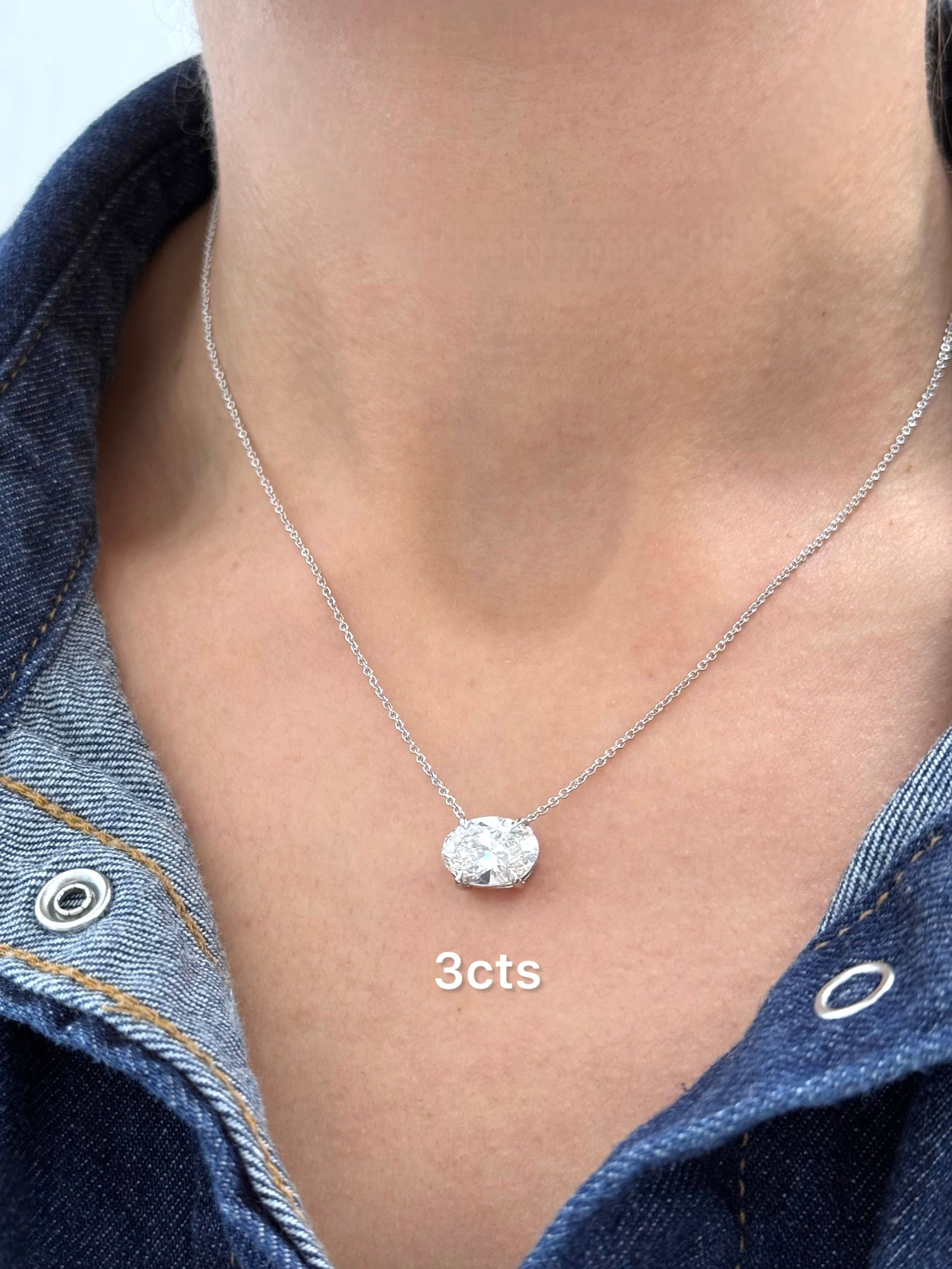 Lab Grown Diamond Oval East West Pendant