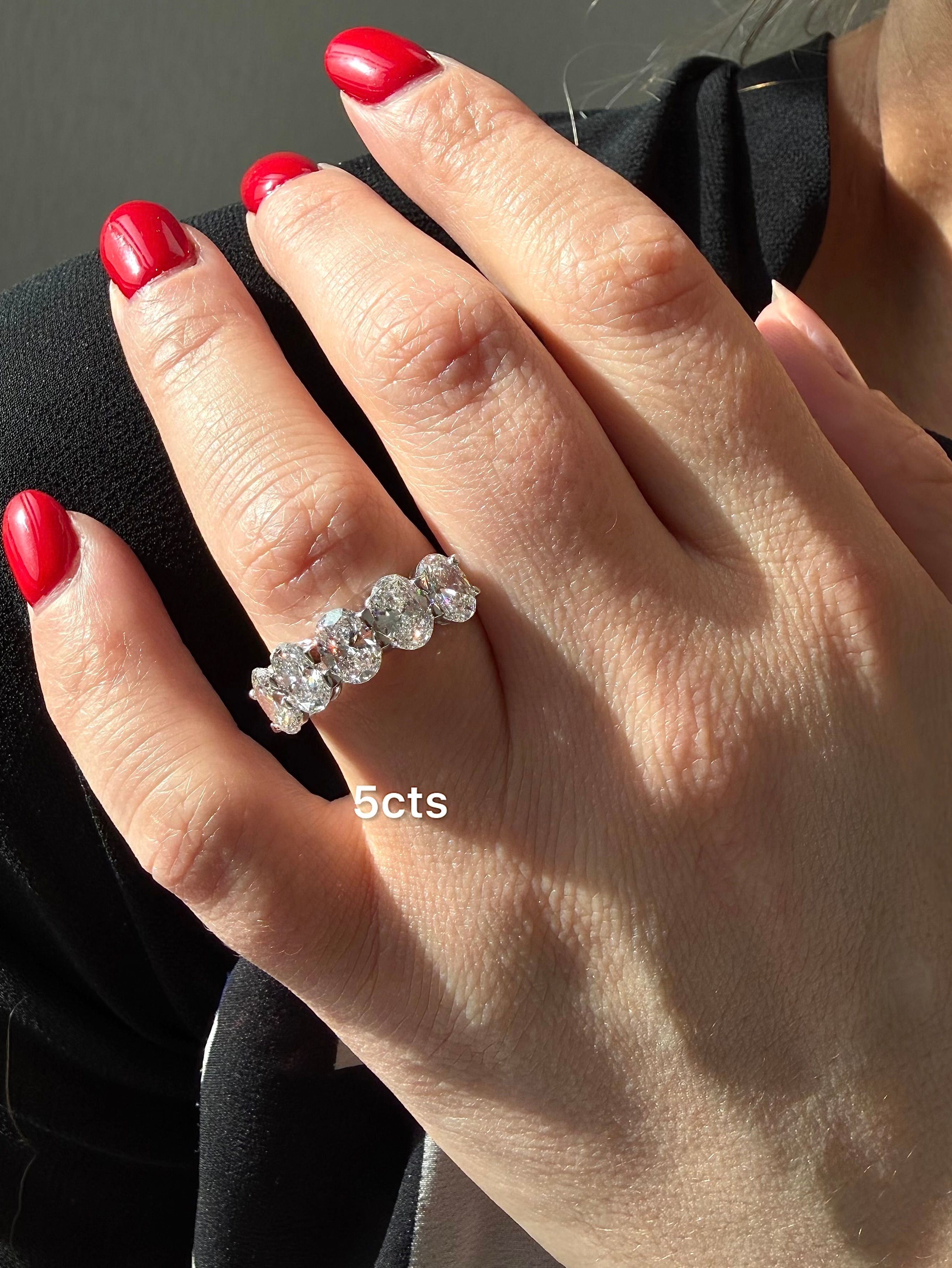 Lab Grown 5 Stone Oval Diamond Band