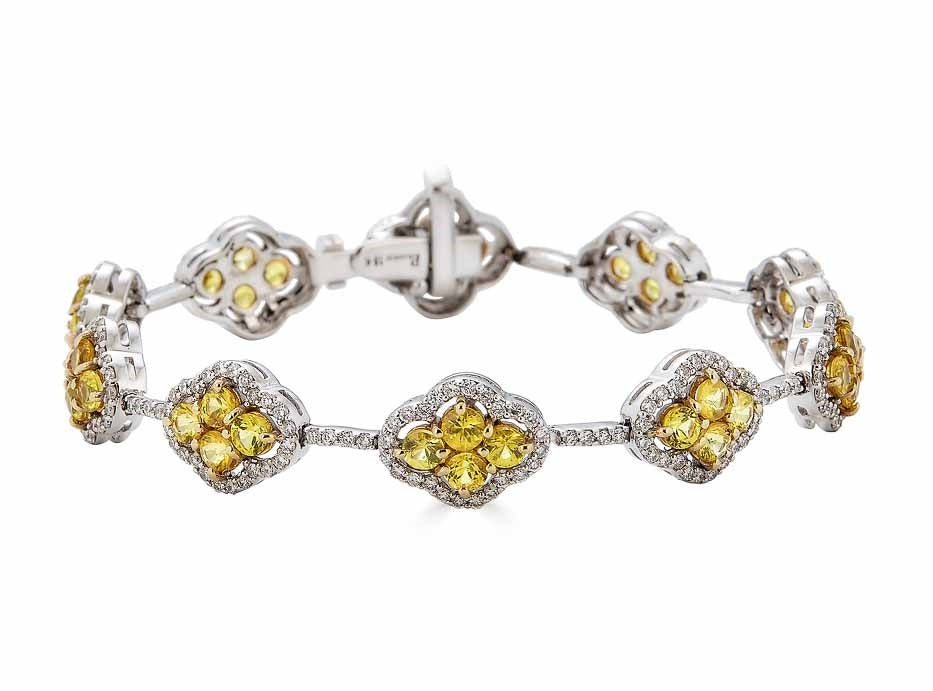 Yellow Sapphire Diamond Bracelet