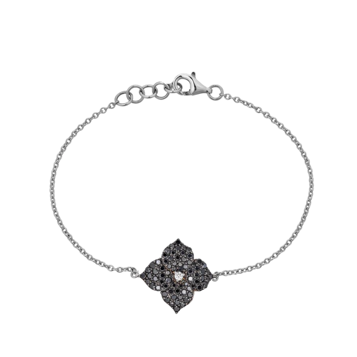 Small Black Diamond Fleur Bracelet