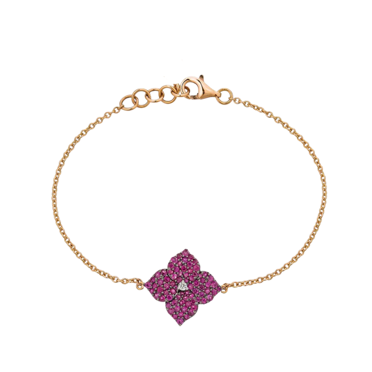 Small Deep Pink Sapphire Fleur Bracelet