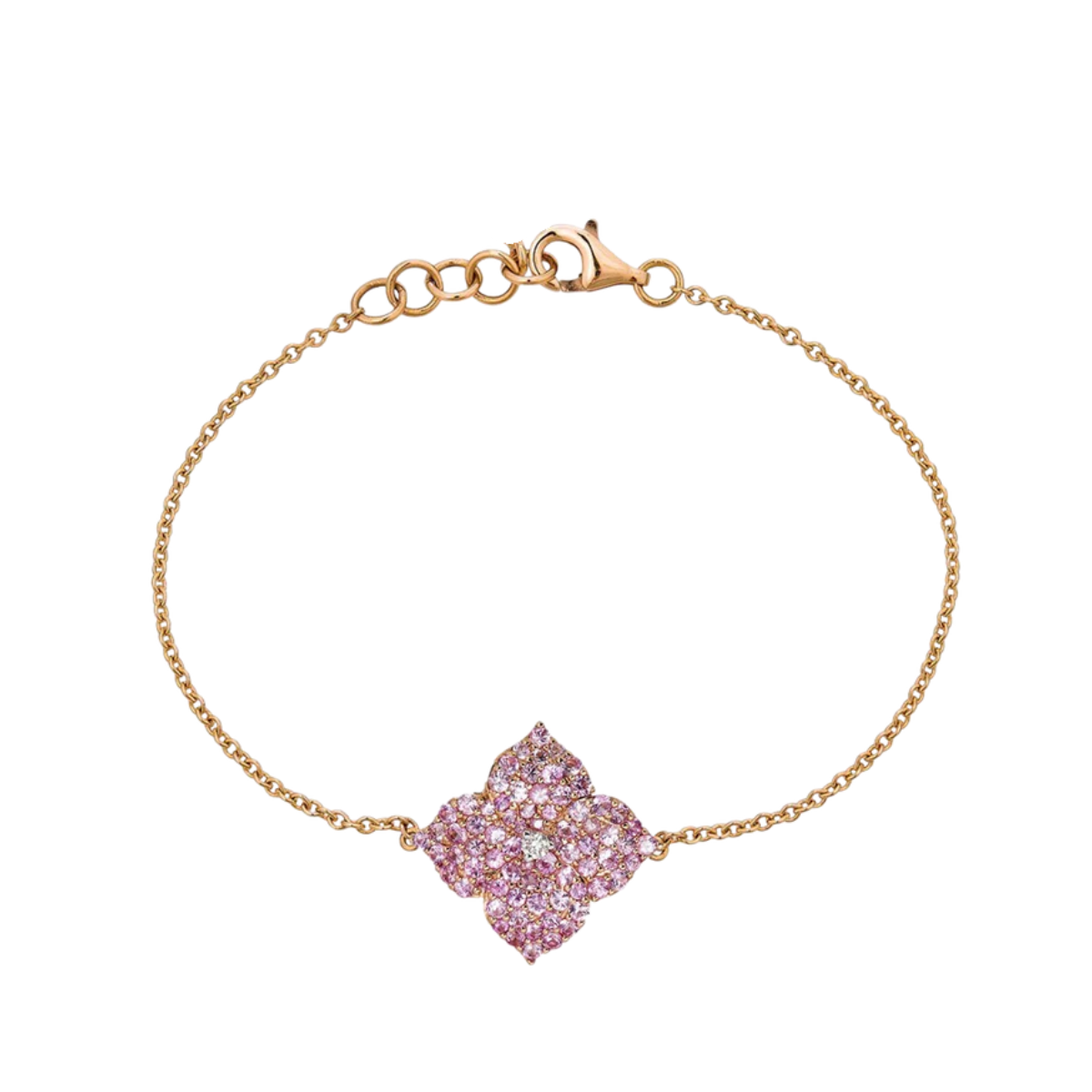 Small Pink Sapphire Fleur Bracelet