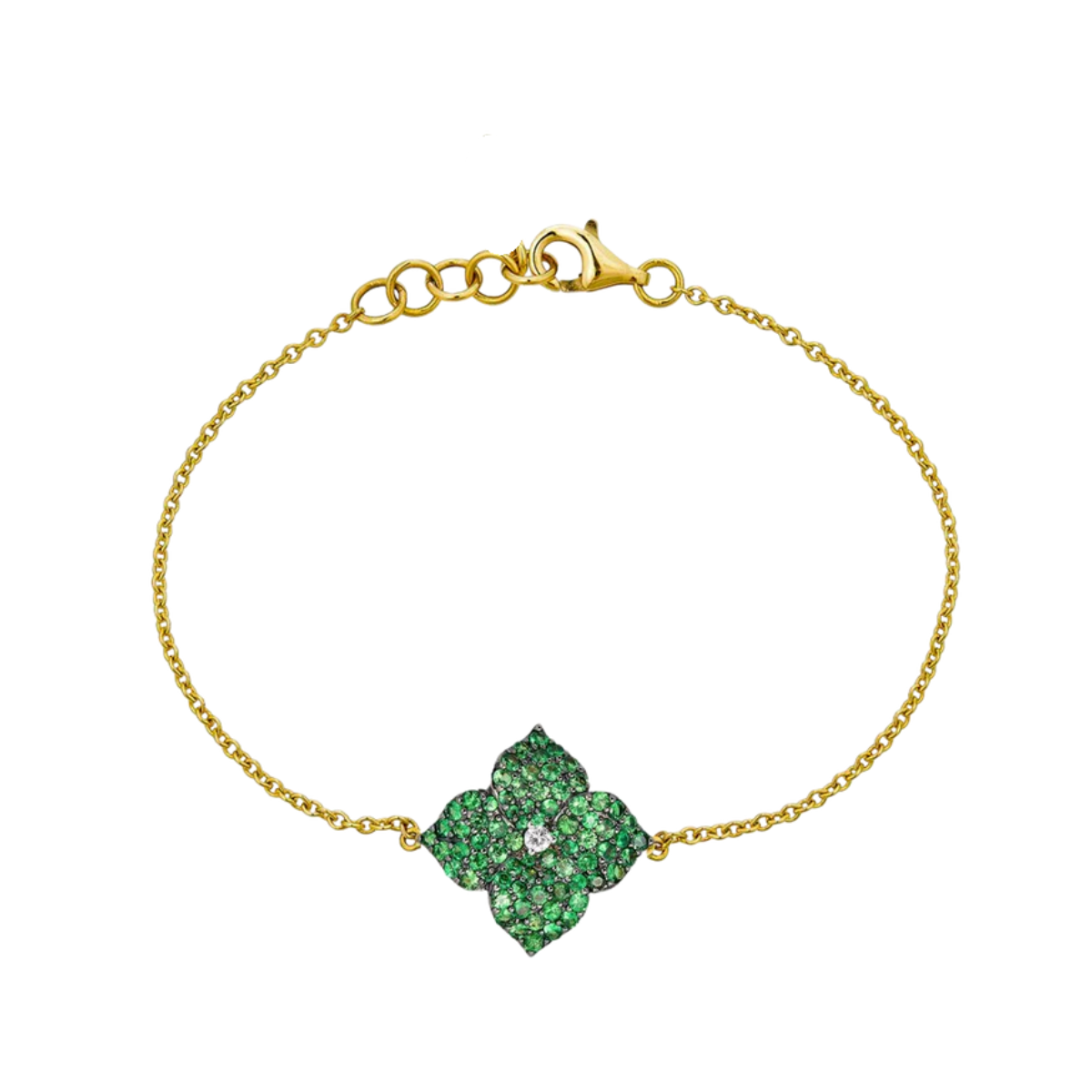 Small Green Tsavorite Fleur Bracelet
