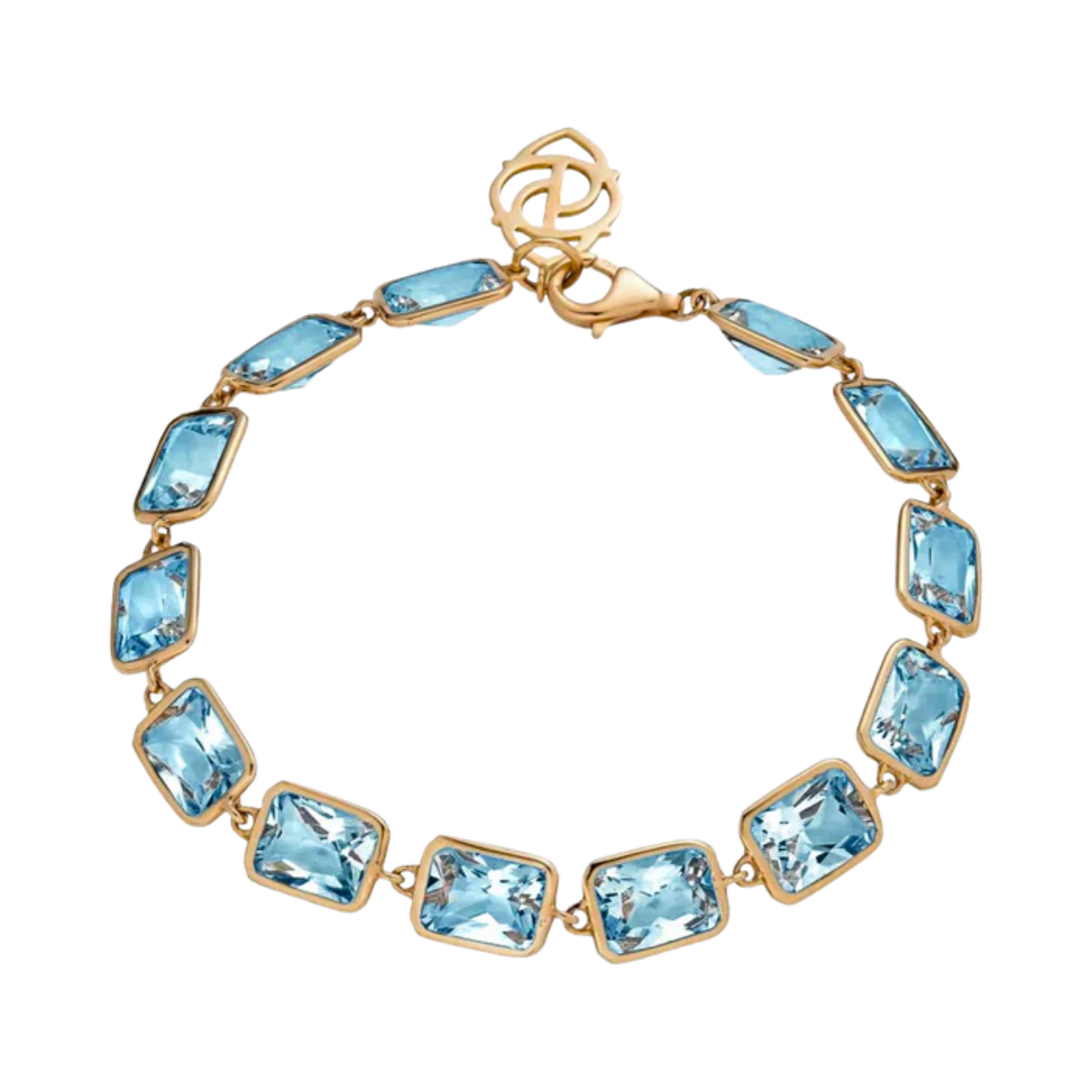 Blue Topaz Bezel Set Bracelet