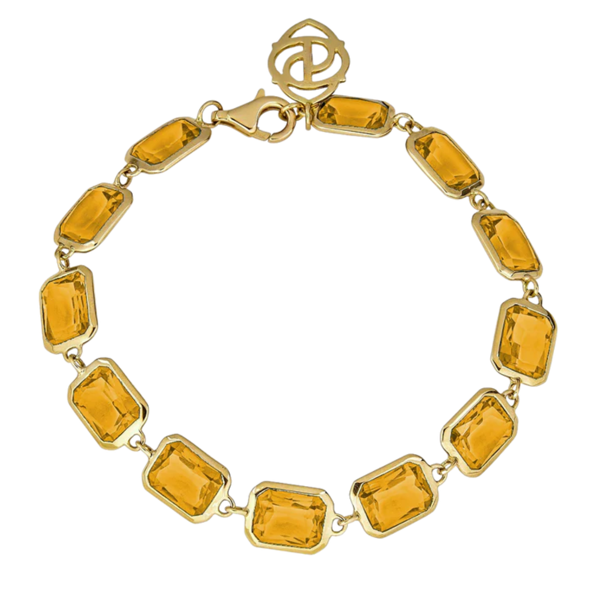 Yellow Citrine Bezel Set Bracelet