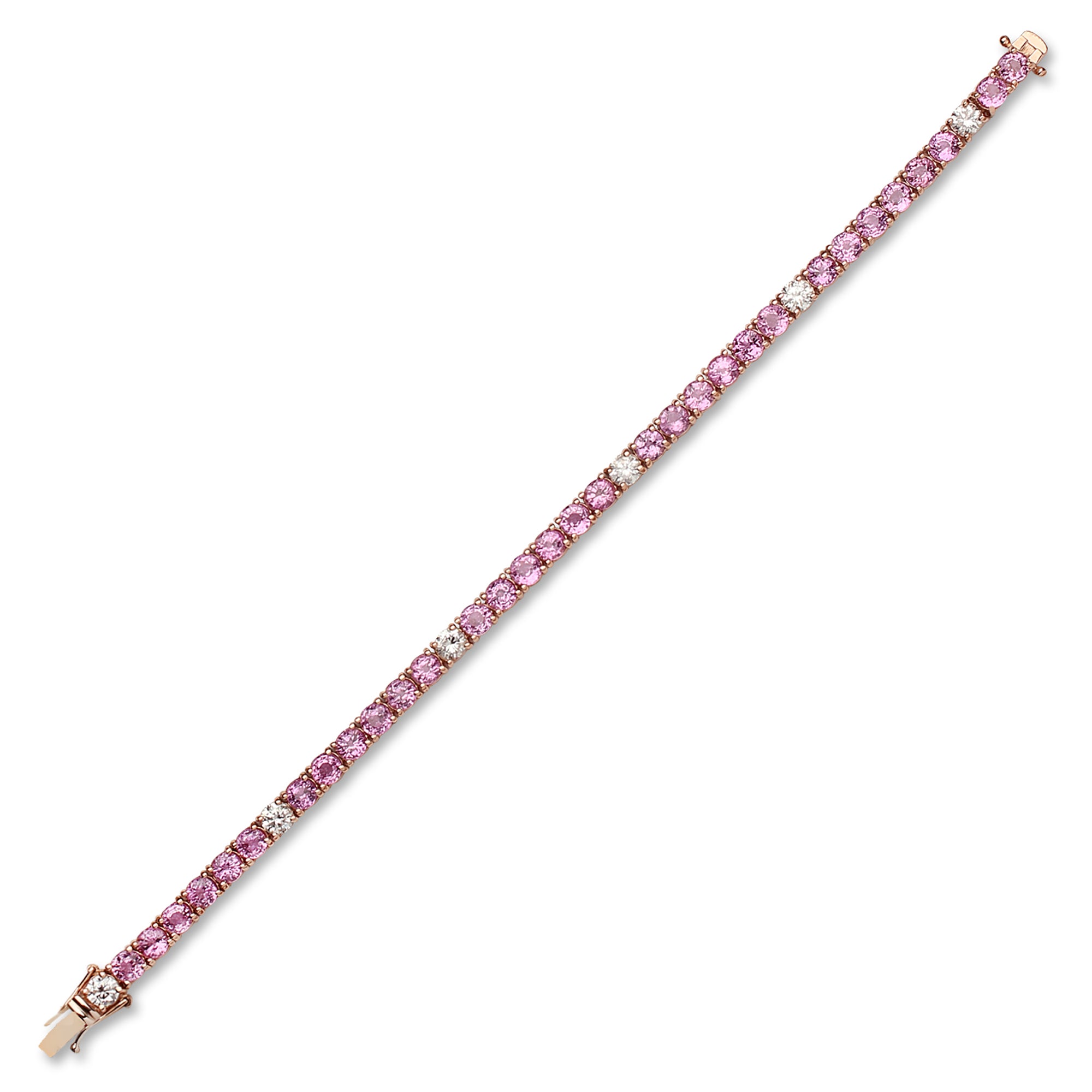 Pink Sapphire Diamond Tennis Bracelet