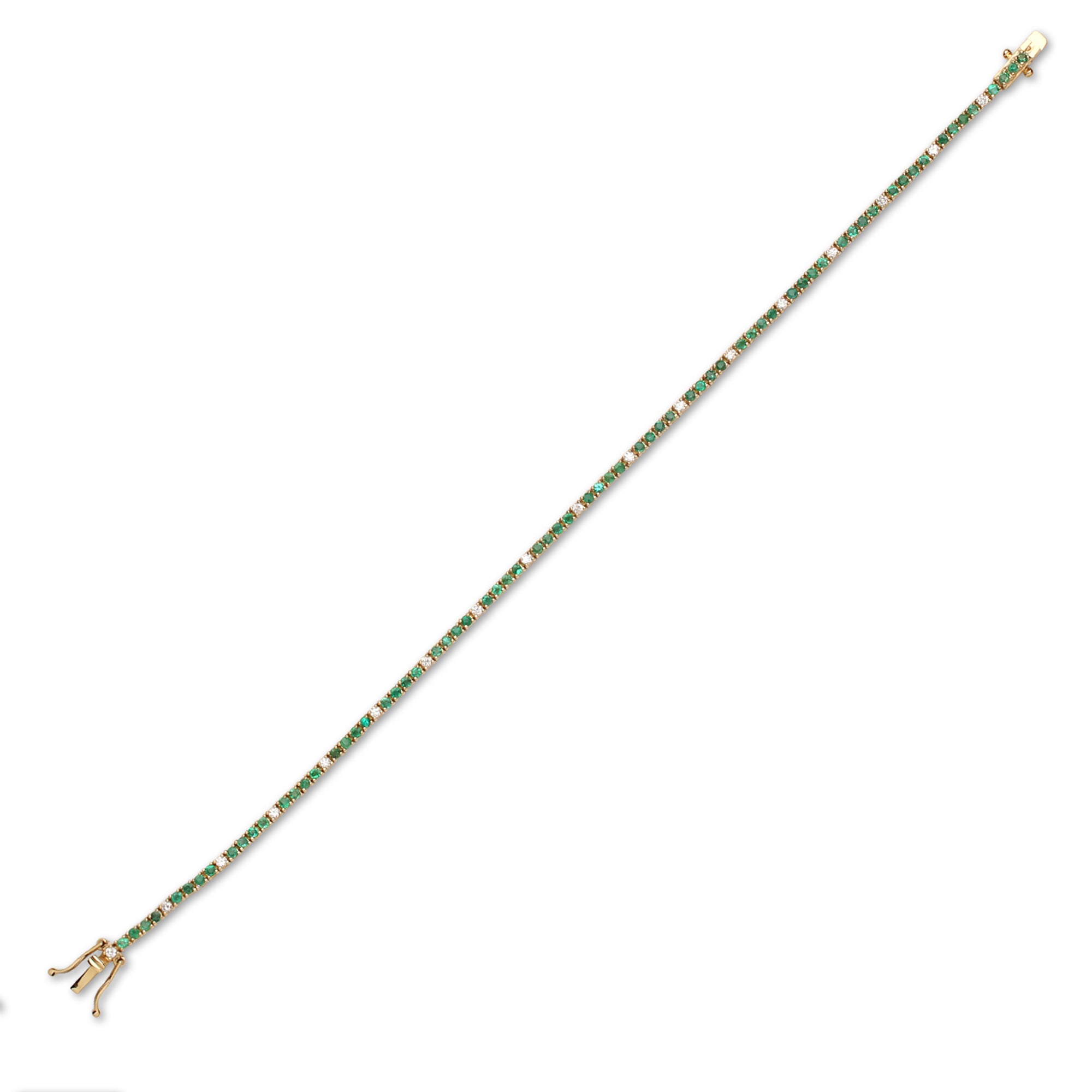 Mini Emerald Diamond Tennis Bracelet