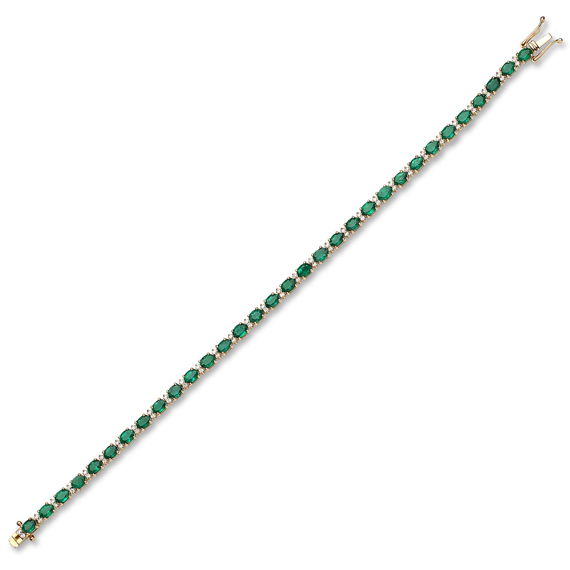 Oval Emerald Diamond Tennis Bracelet
