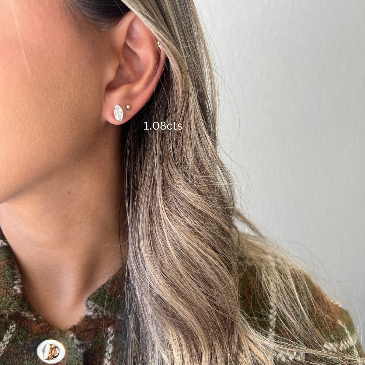 Bezel Marquise Diamond Studs